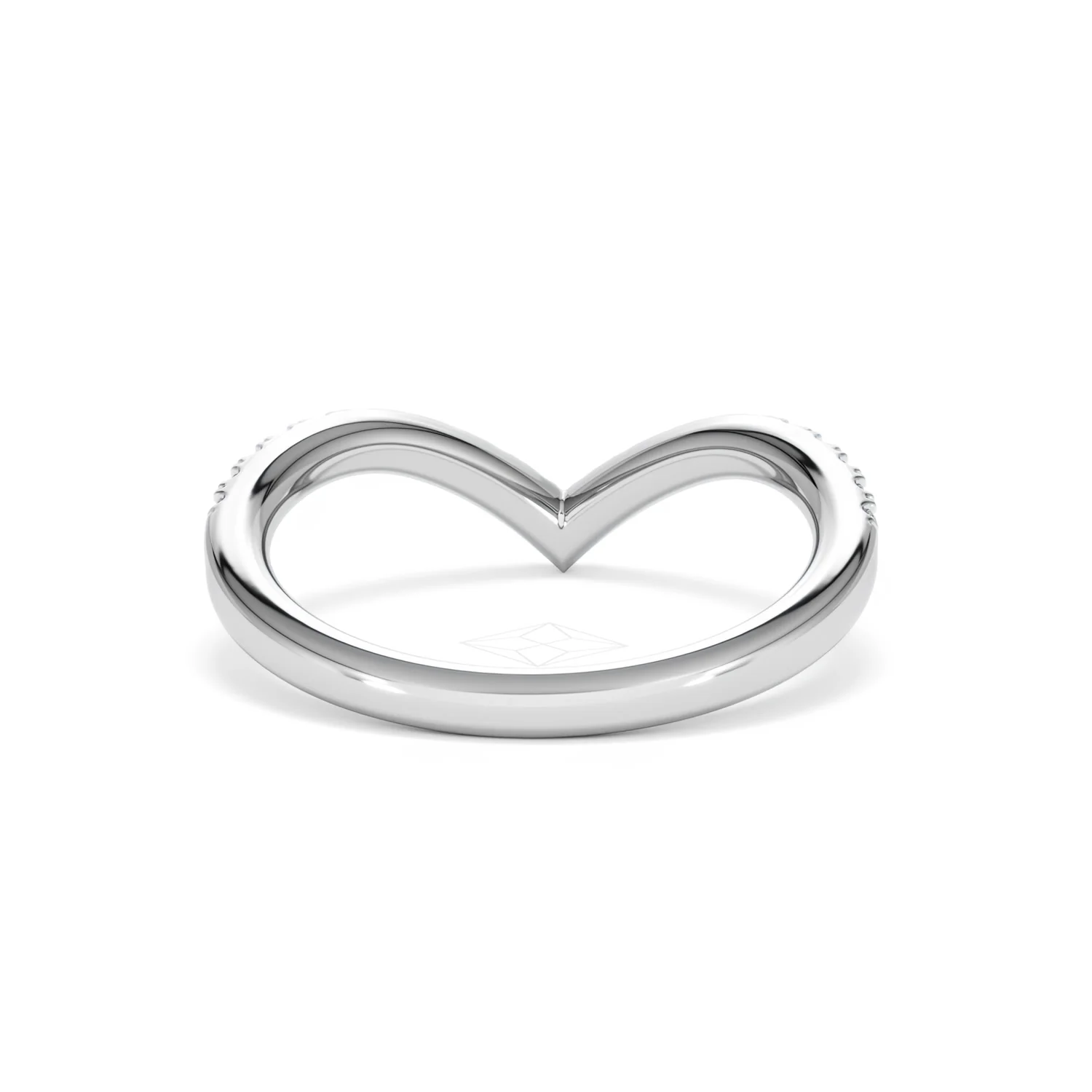 Vela 0.35ct Round Cut Lab Diamond Wishbone Wedding Ring in Platinum - Image 47