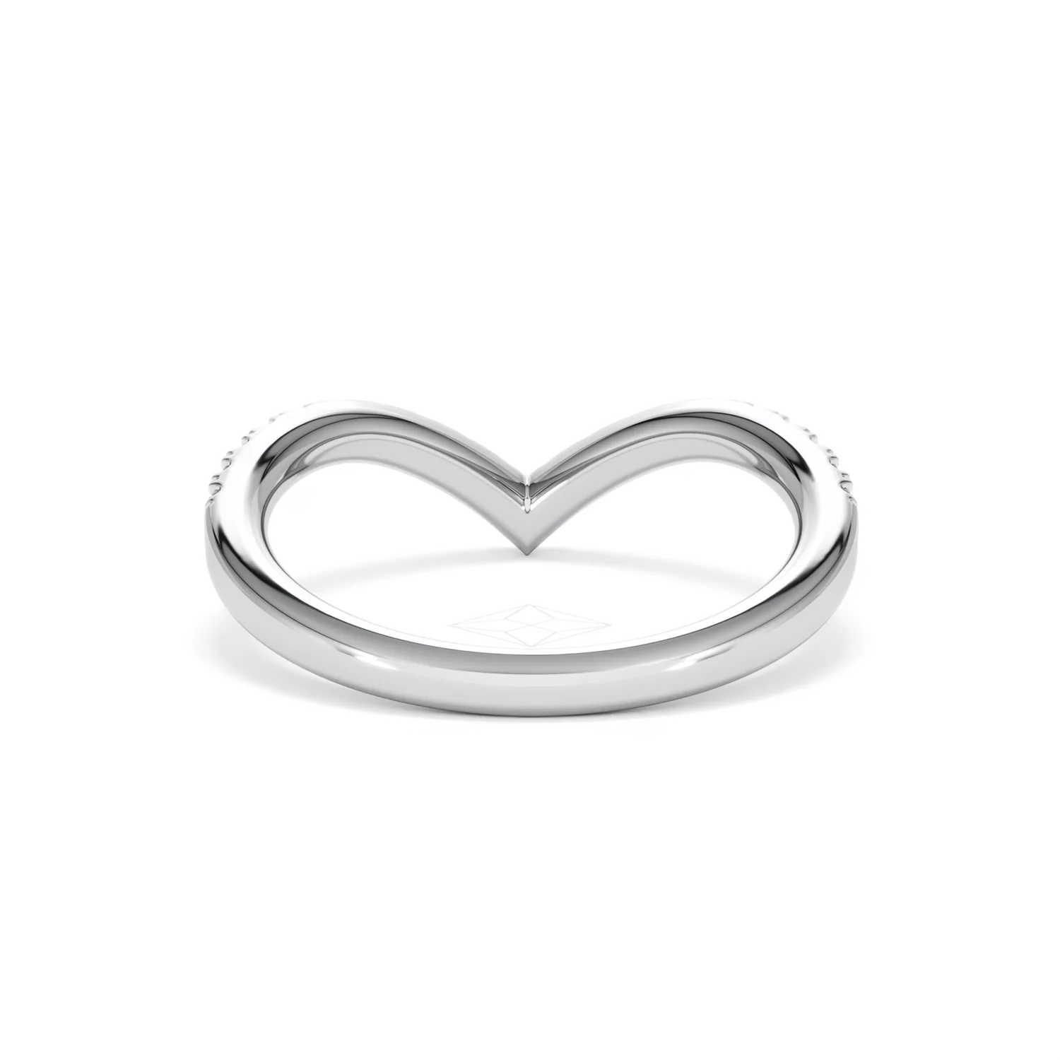 Vela 0.35ct Round Cut Lab Diamond Wishbone Wedding Ring in Platinum - Image 48