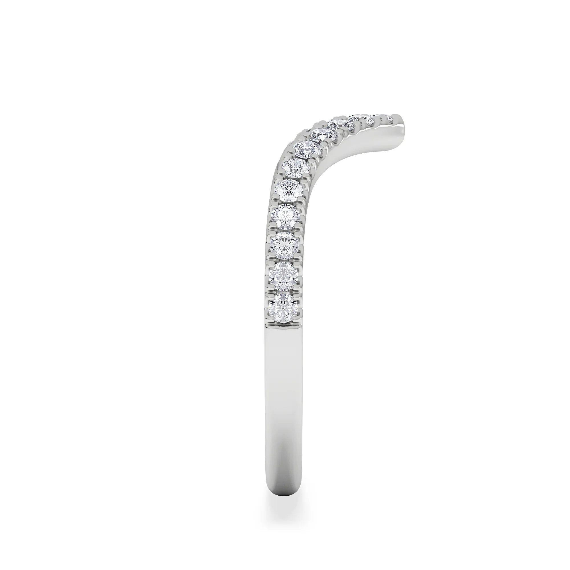 Vela 0.35ct Round Cut Lab Diamond Wishbone Wedding Ring in Platinum - Image 5