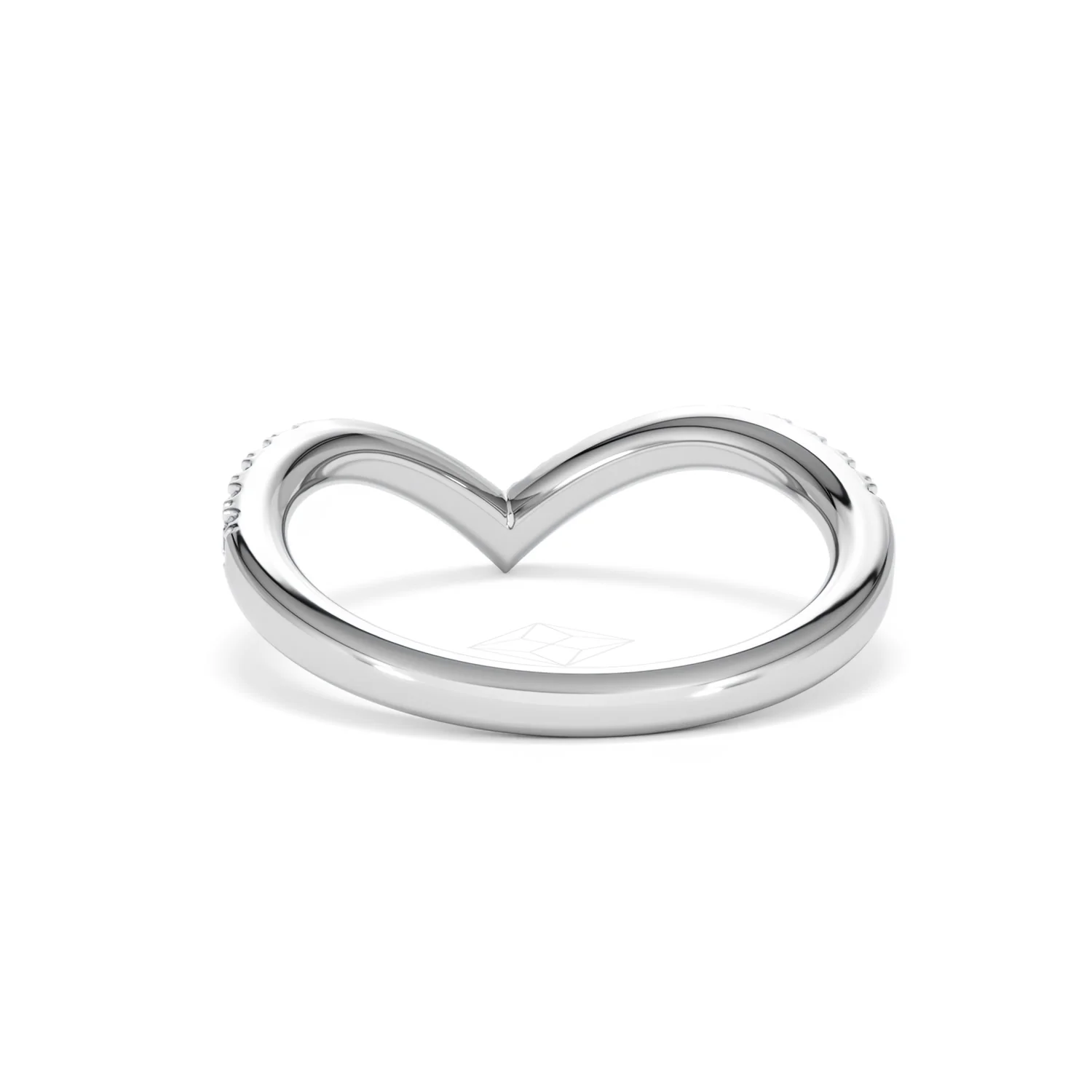 Vela 0.35ct Round Cut Lab Diamond Wishbone Wedding Ring in Platinum - Image 50