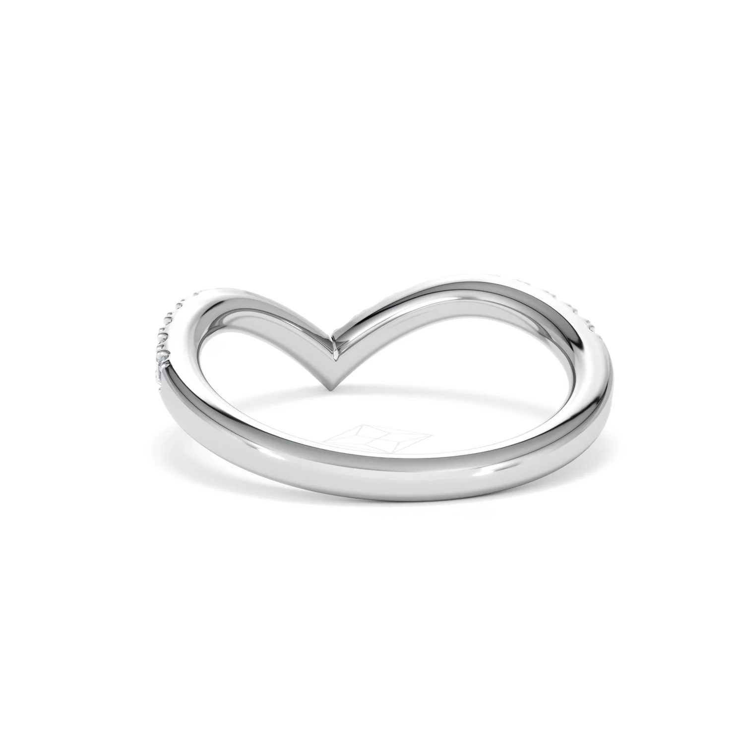 Vela 0.35ct Round Cut Lab Diamond Wishbone Wedding Ring in Platinum - Image 51