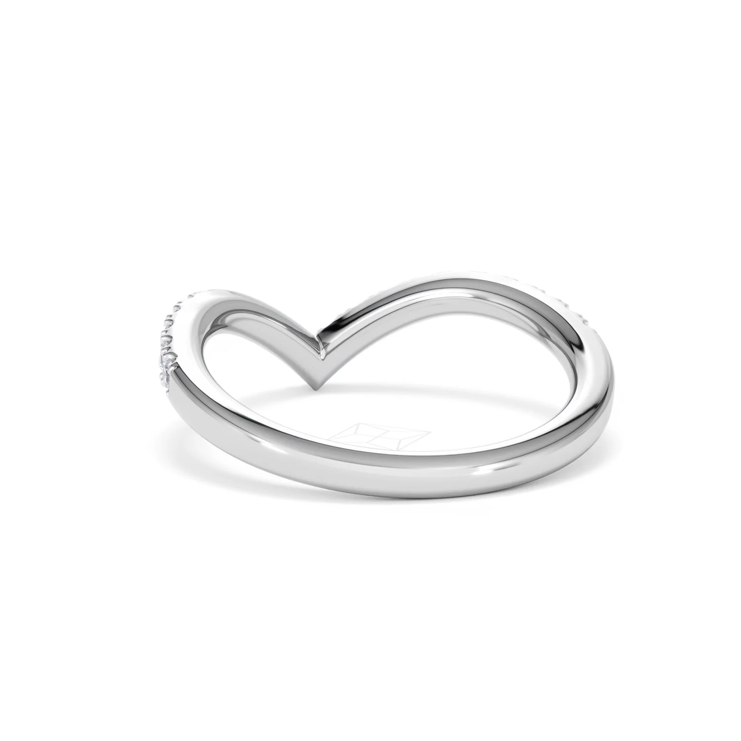 Vela 0.35ct Round Cut Lab Diamond Wishbone Wedding Ring in Platinum - Image 52