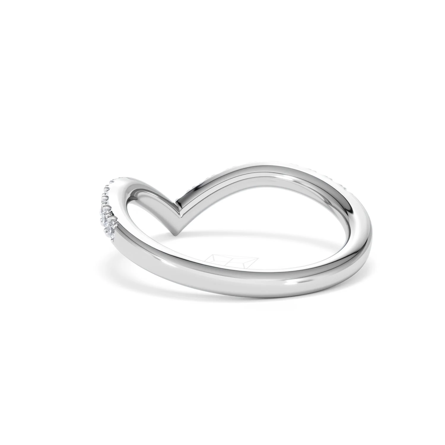Vela 0.35ct Round Cut Lab Diamond Wishbone Wedding Ring in Platinum - Image 54