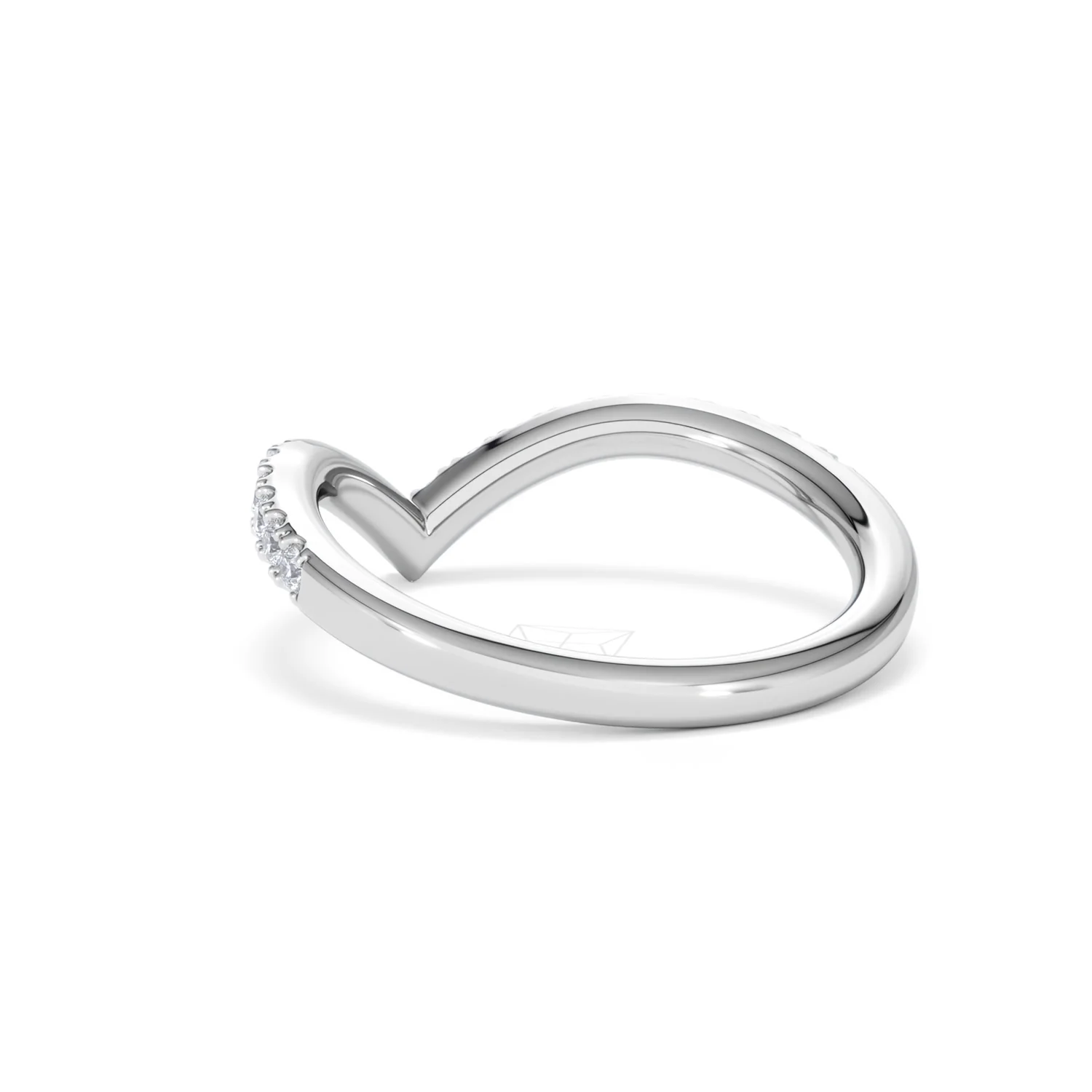 Vela 0.35ct Round Cut Lab Diamond Wishbone Wedding Ring in Platinum - Image 55