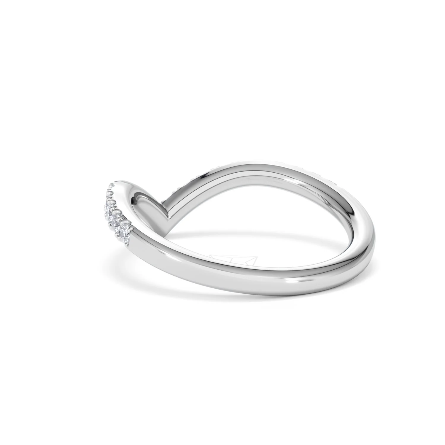 Vela 0.35ct Round Cut Lab Diamond Wishbone Wedding Ring in Platinum - Image 56