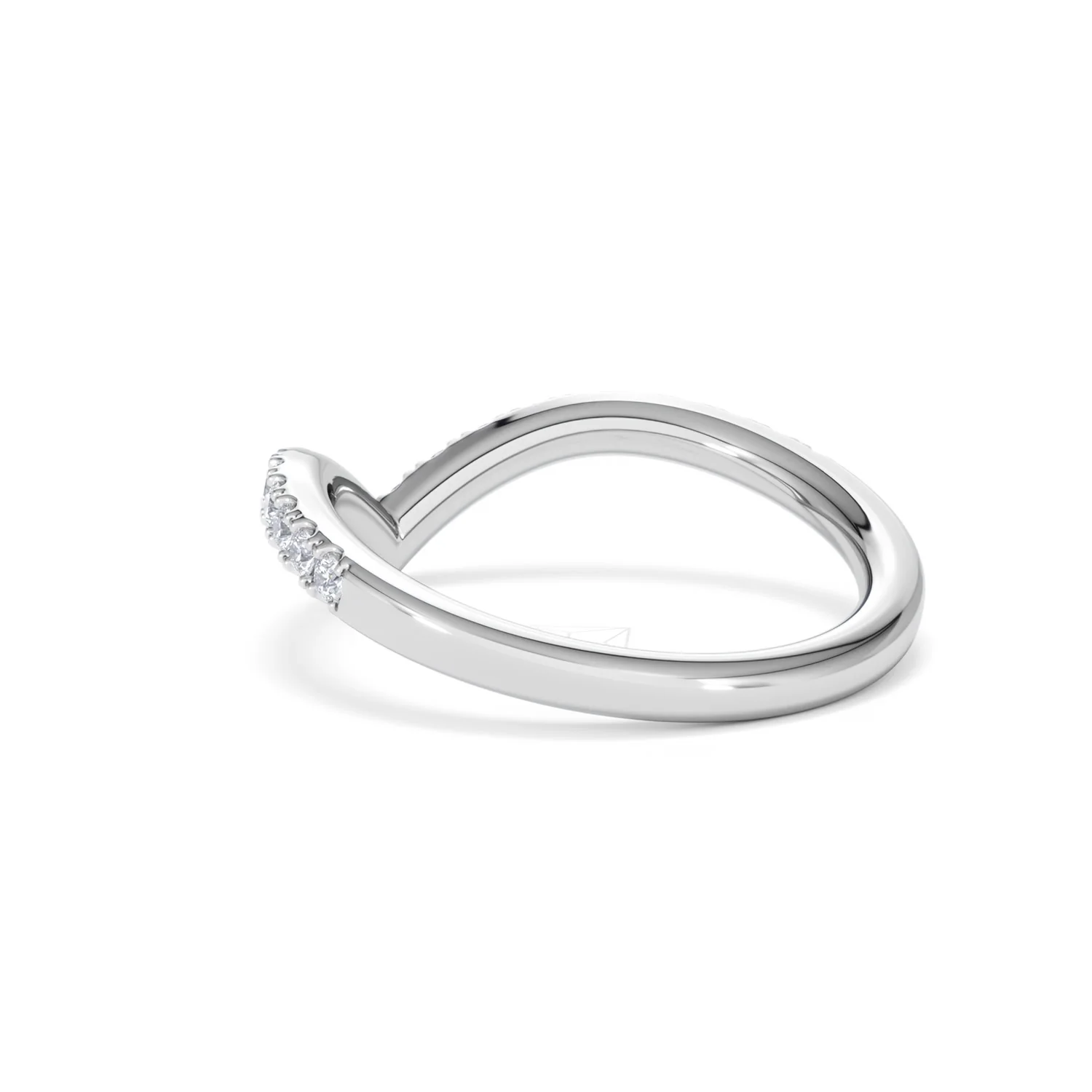 Vela 0.35ct Round Cut Lab Diamond Wishbone Wedding Ring in Platinum - Image 57