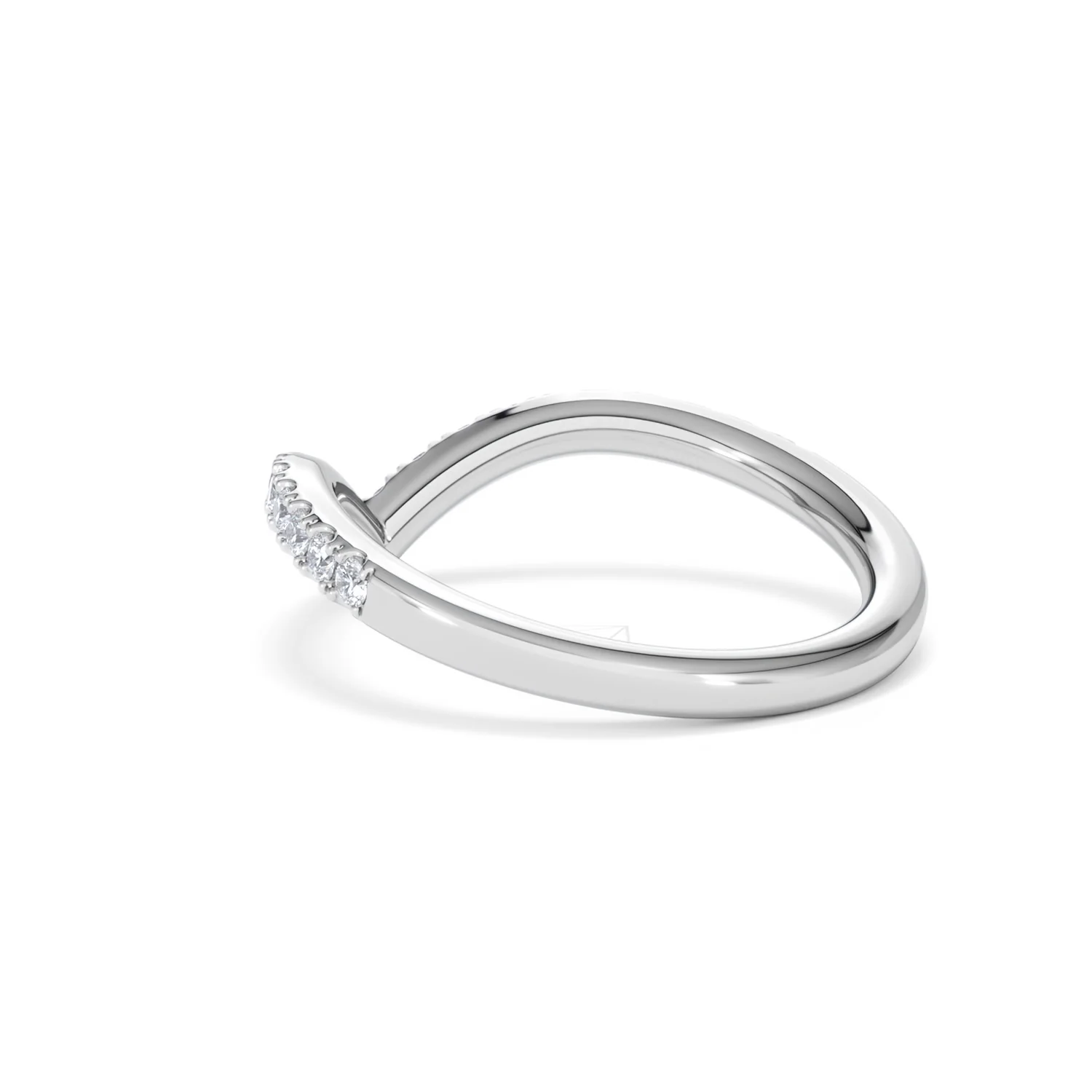 Vela 0.35ct Round Cut Lab Diamond Wishbone Wedding Ring in Platinum - Image 58
