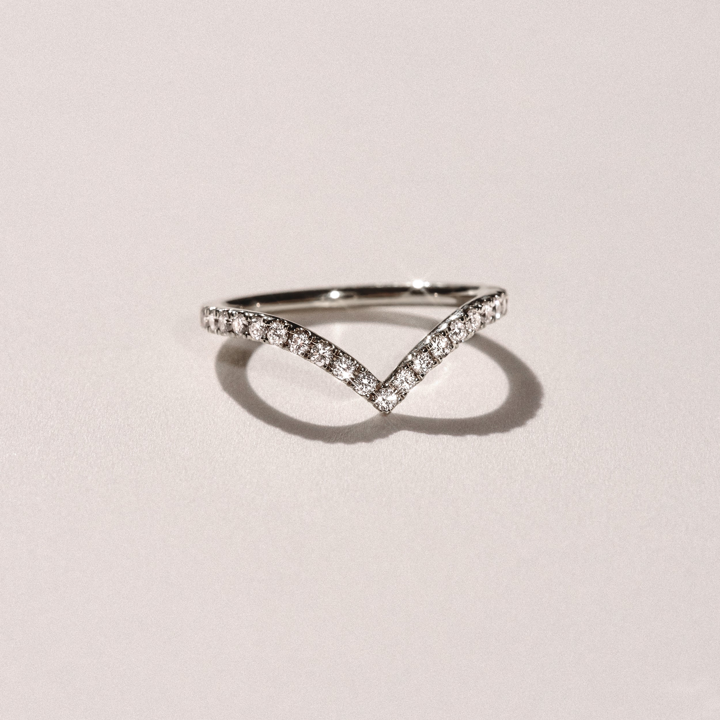 Vela 0.35ct Round Cut Lab Diamond Wishbone Wedding Ring in Platinum - Image 6