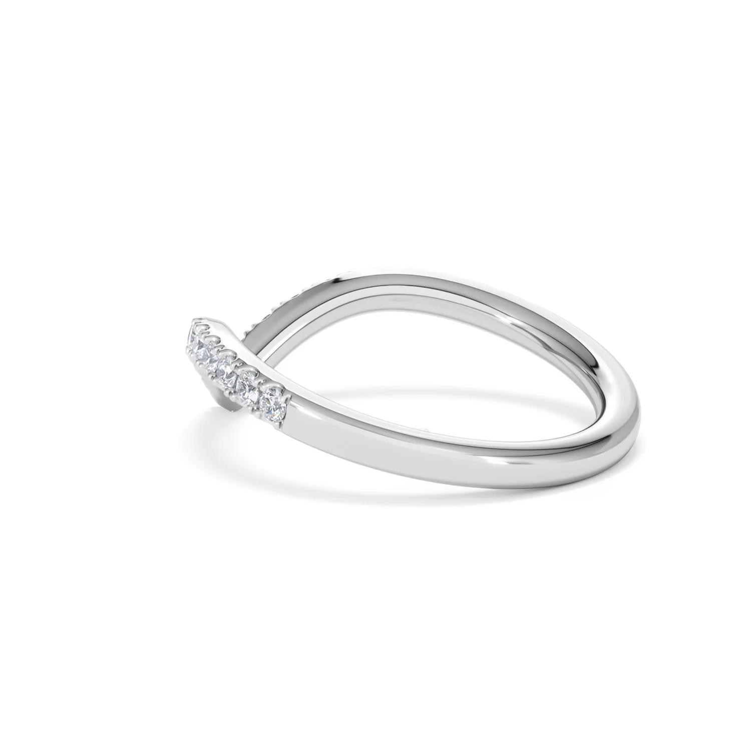 Vela 0.35ct Round Cut Lab Diamond Wishbone Wedding Ring in Platinum - Image 60