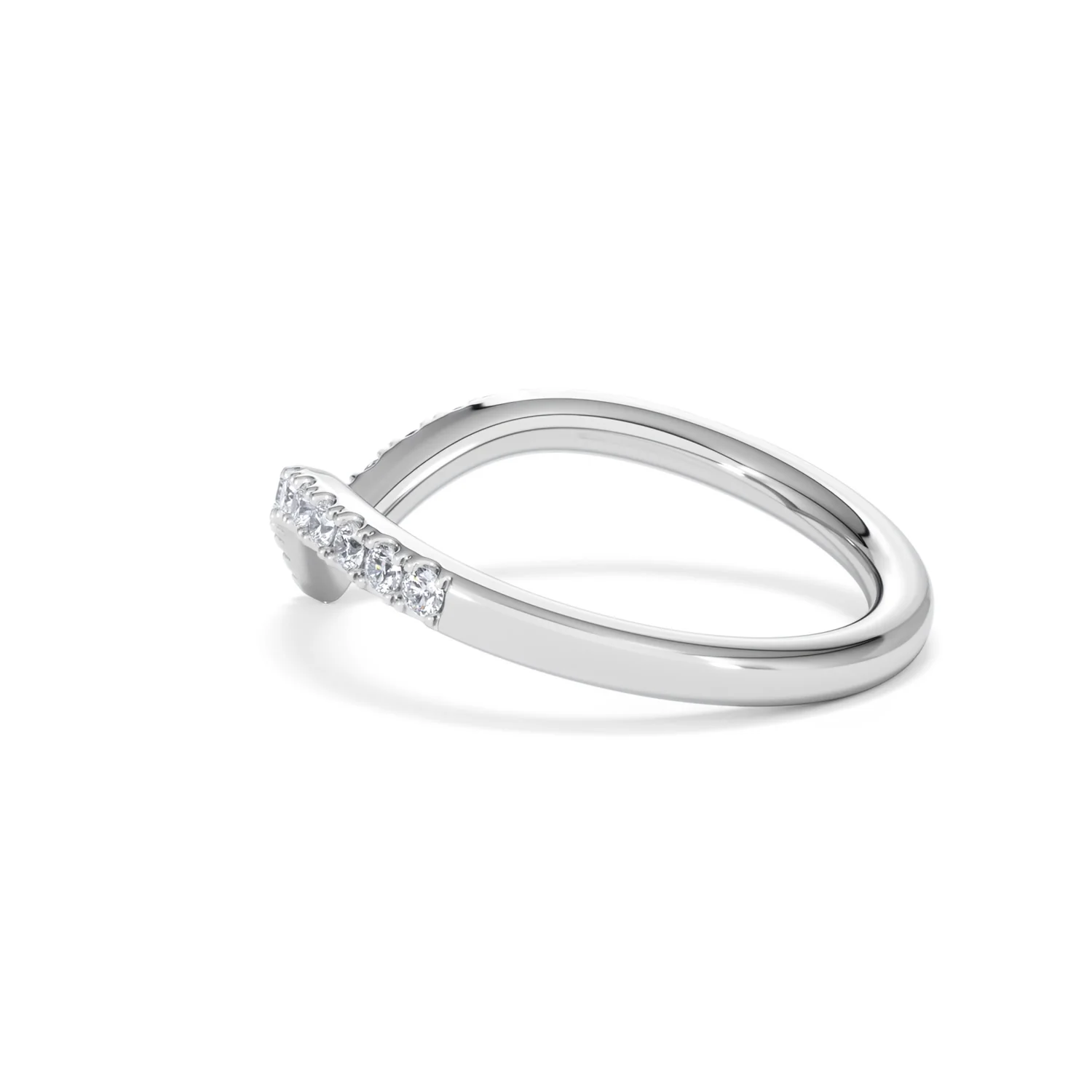 Vela 0.35ct Round Cut Lab Diamond Wishbone Wedding Ring in Platinum - Image 61