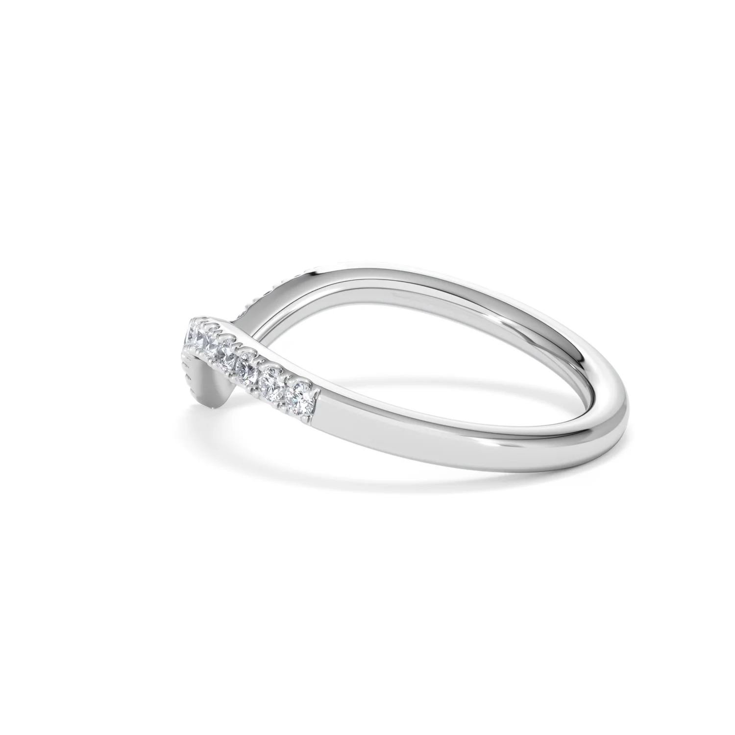 Vela 0.35ct Round Cut Lab Diamond Wishbone Wedding Ring in Platinum - Image 62