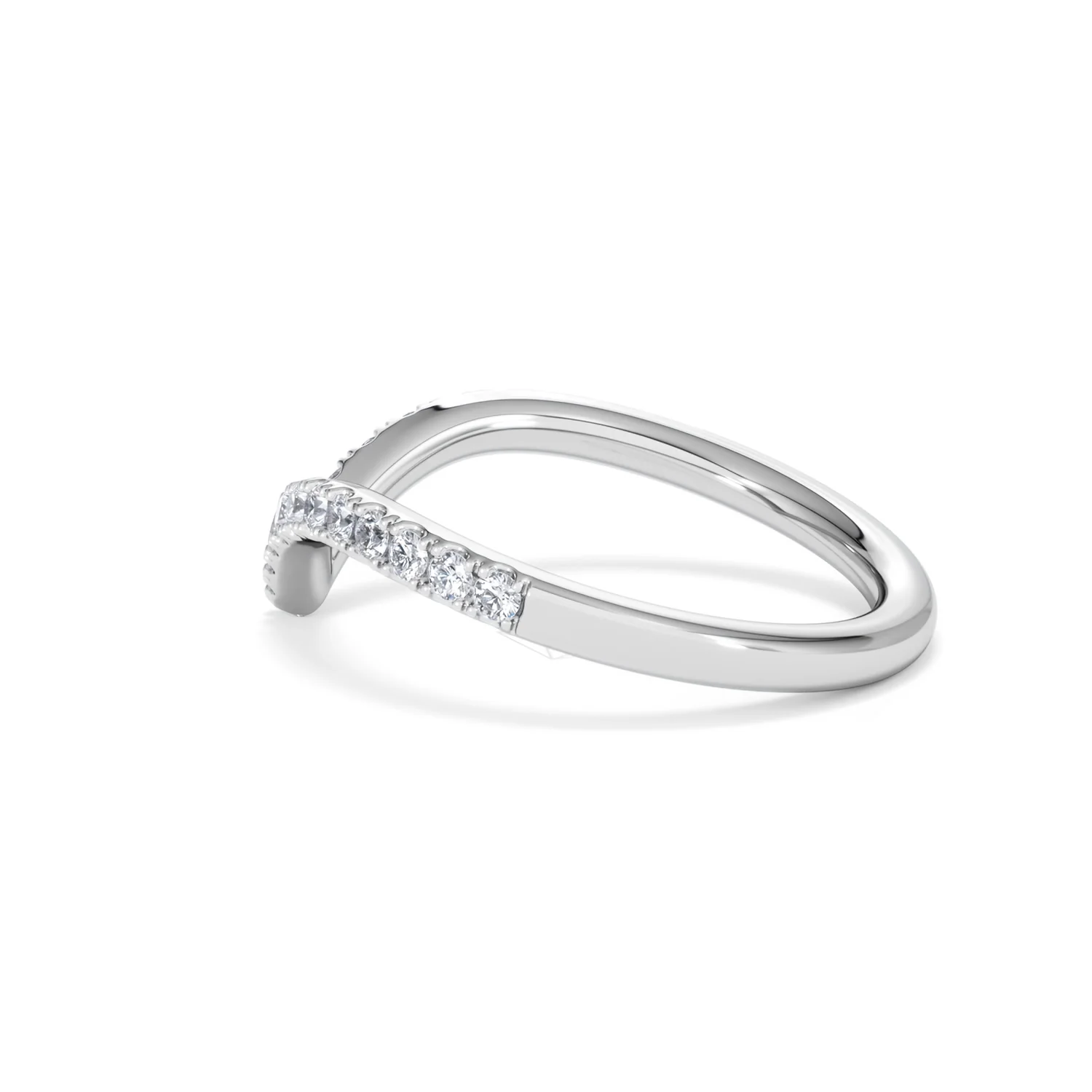 Vela 0.35ct Round Cut Lab Diamond Wishbone Wedding Ring in Platinum - Image 64