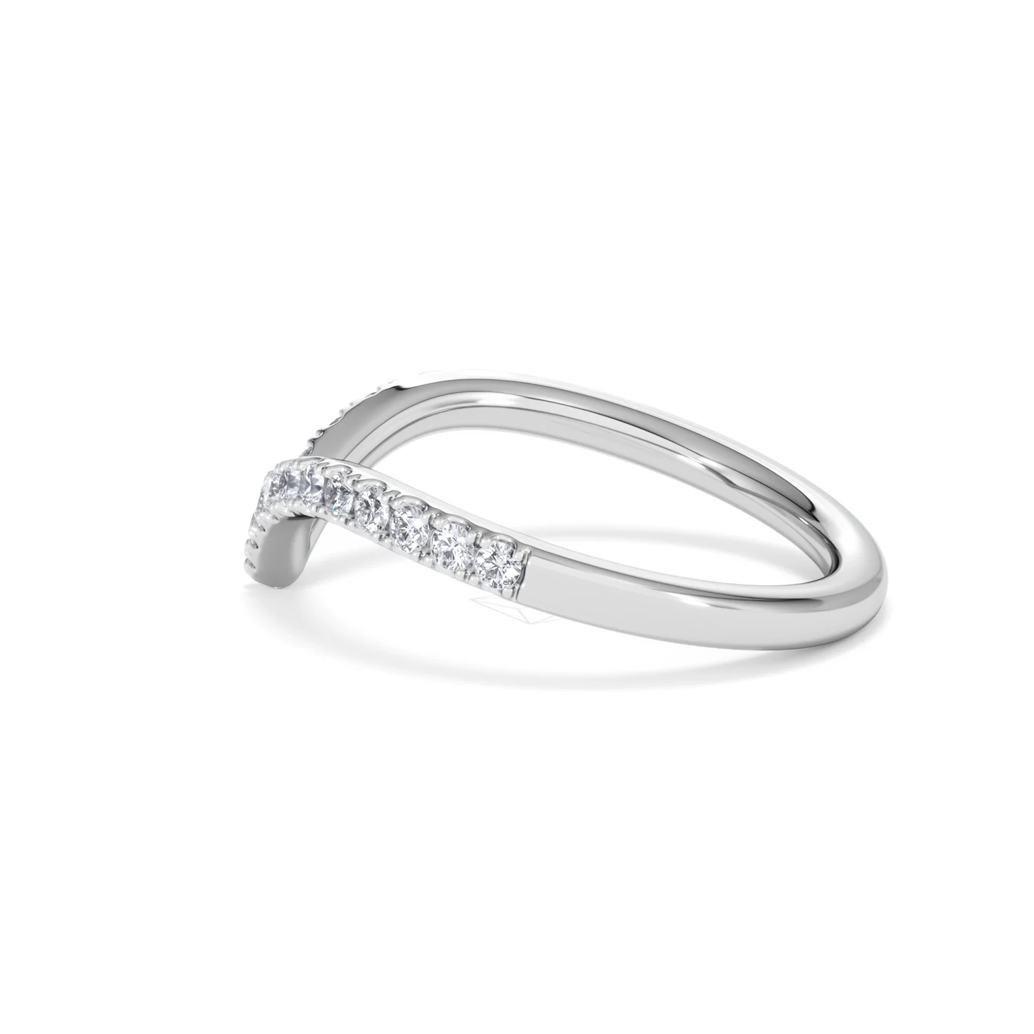 Vela 0.35ct Round Cut Lab Diamond Wishbone Wedding Ring in Platinum - Image 65