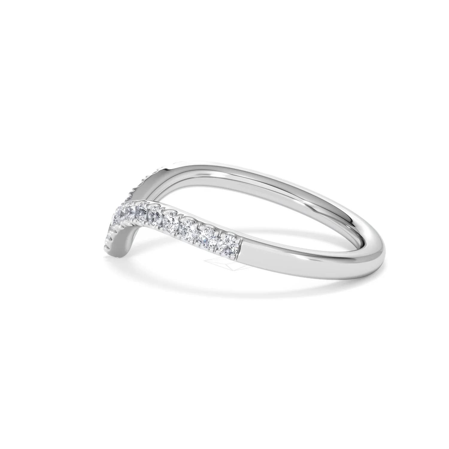 Vela 0.35ct Round Cut Lab Diamond Wishbone Wedding Ring in Platinum - Image 66