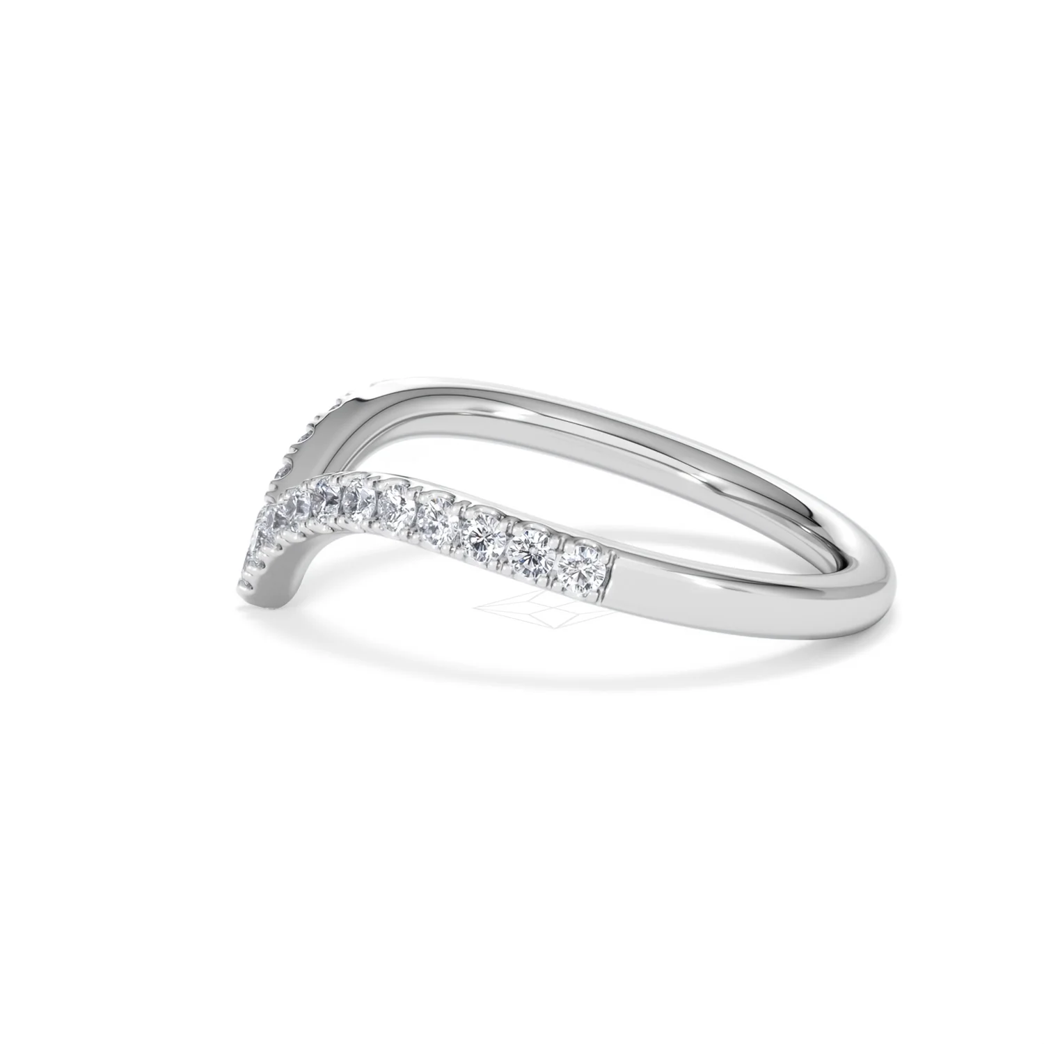 Vela 0.35ct Round Cut Lab Diamond Wishbone Wedding Ring in Platinum - Image 68