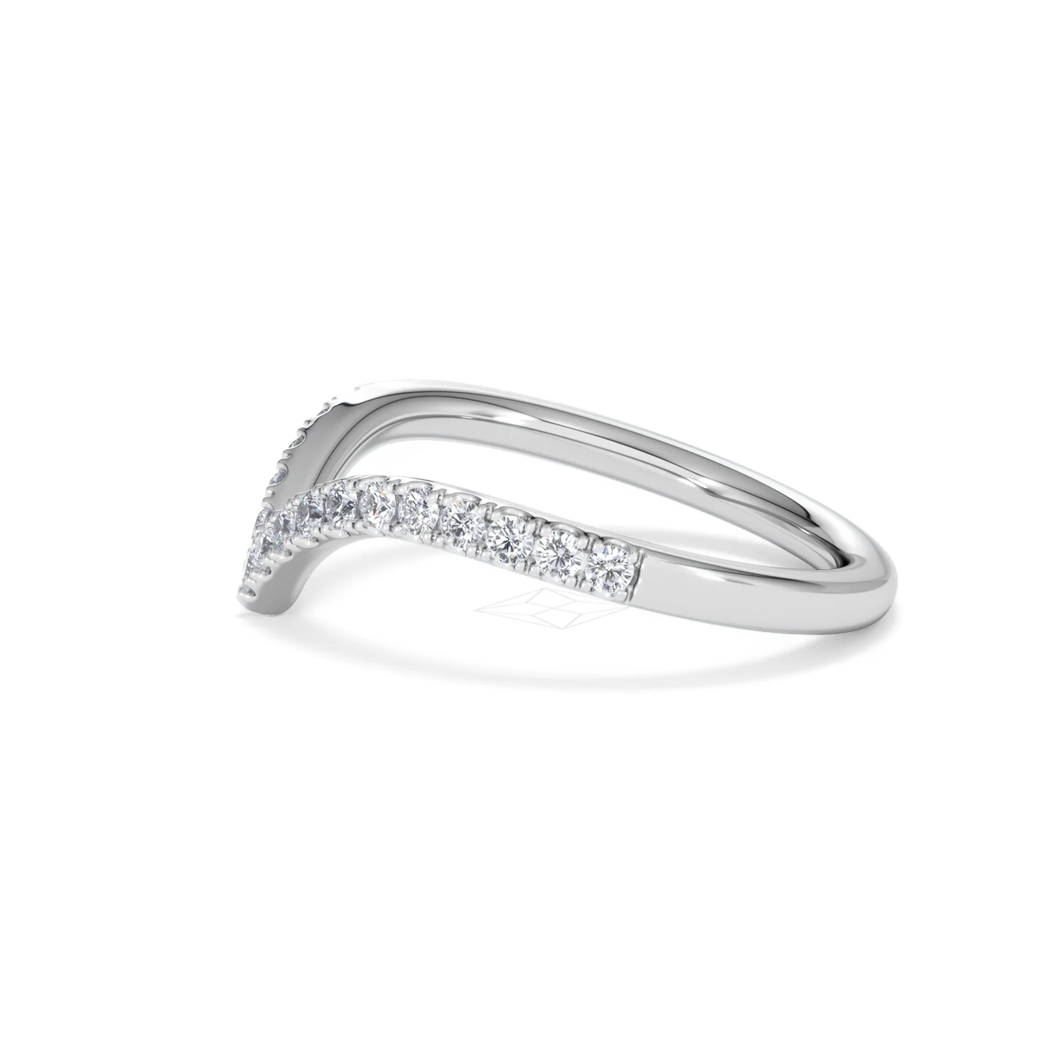Vela 0.35ct Round Cut Lab Diamond Wishbone Wedding Ring in Platinum - Image 69