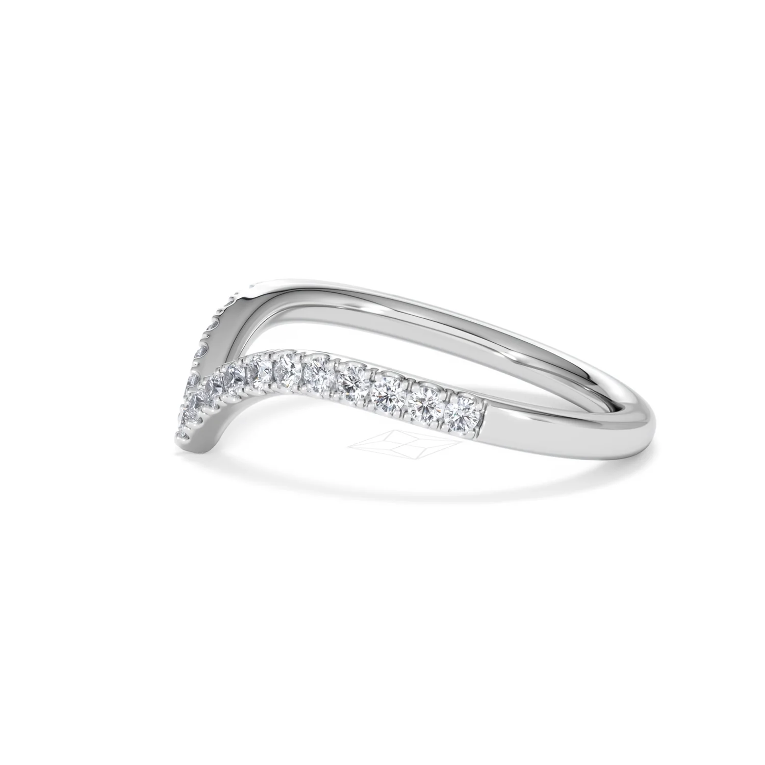 Vela 0.35ct Round Cut Lab Diamond Wishbone Wedding Ring in Platinum - Image 70