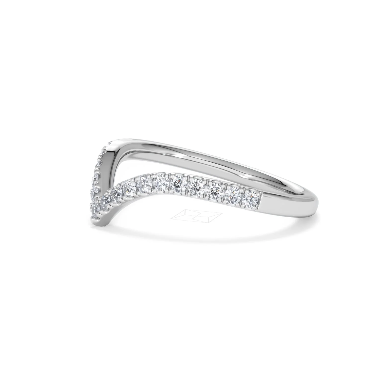 Vela 0.35ct Round Cut Lab Diamond Wishbone Wedding Ring in Platinum - Image 73