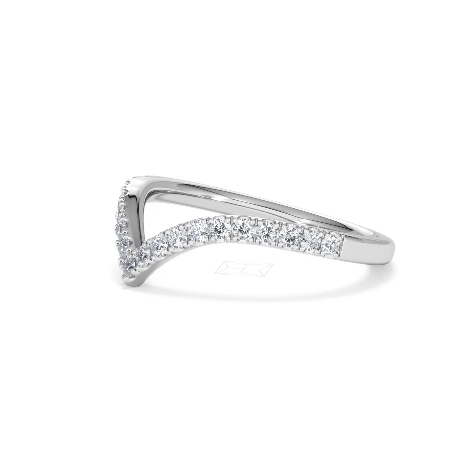 Vela 0.35ct Round Cut Lab Diamond Wishbone Wedding Ring in Platinum - Image 75