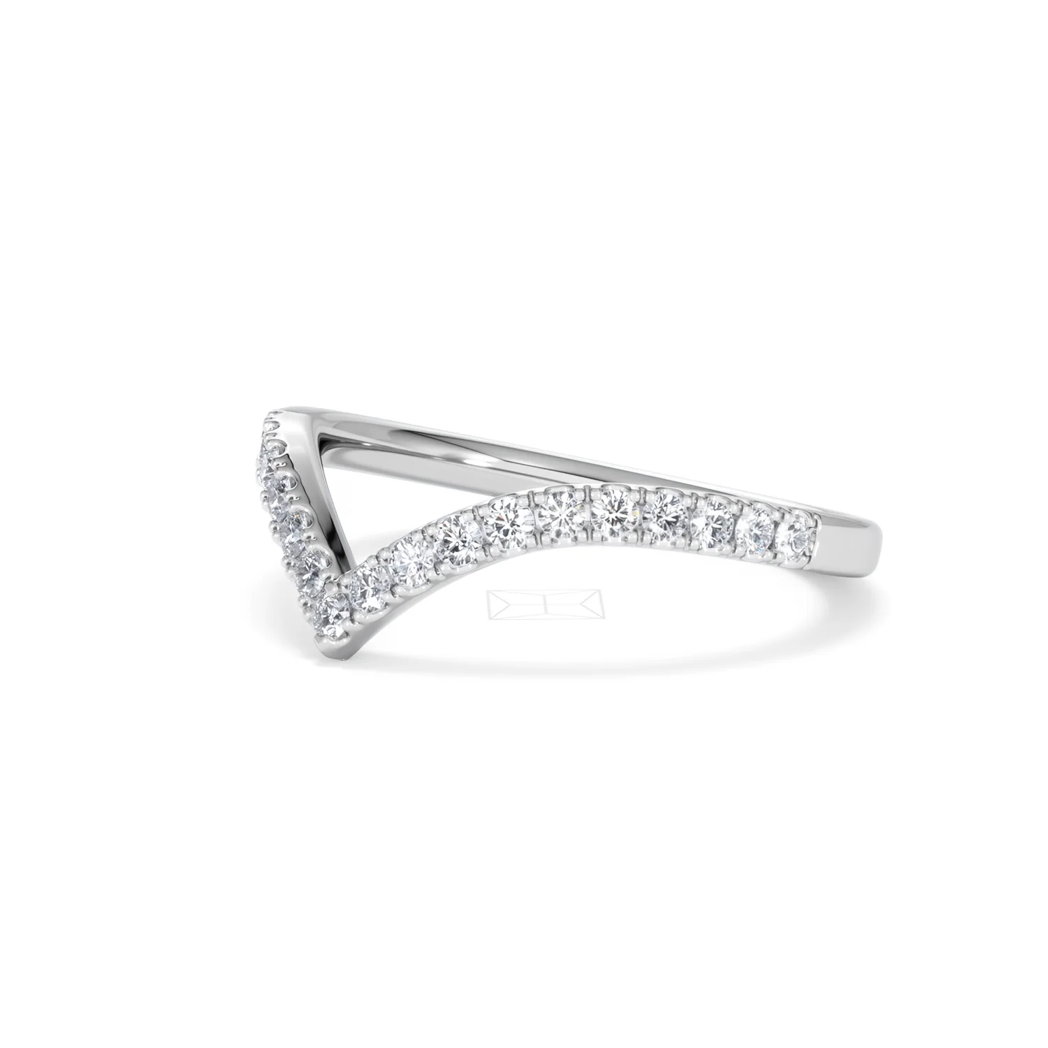Vela 0.35ct Round Cut Lab Diamond Wishbone Wedding Ring in Platinum - Image 78