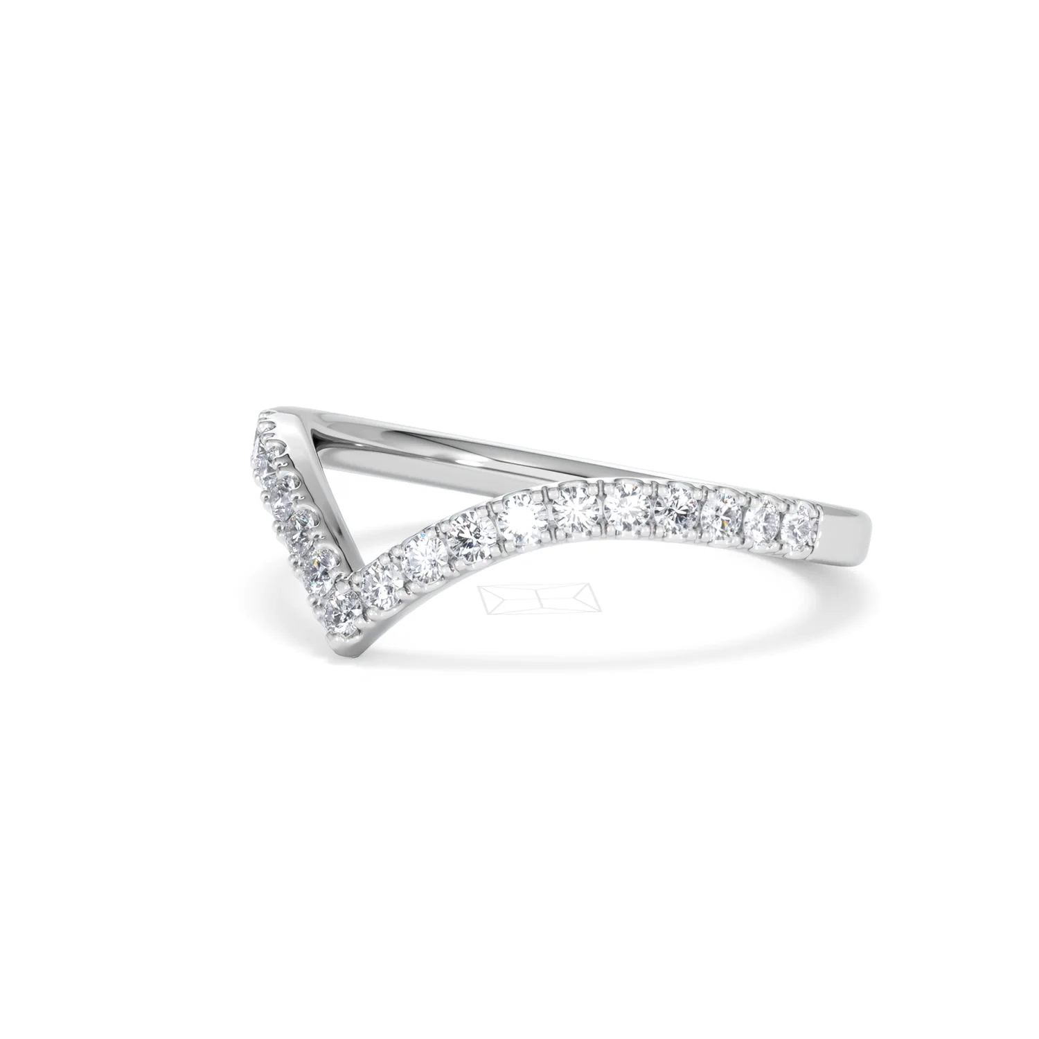 Vela 0.35ct Round Cut Lab Diamond Wishbone Wedding Ring in Platinum - Image 79