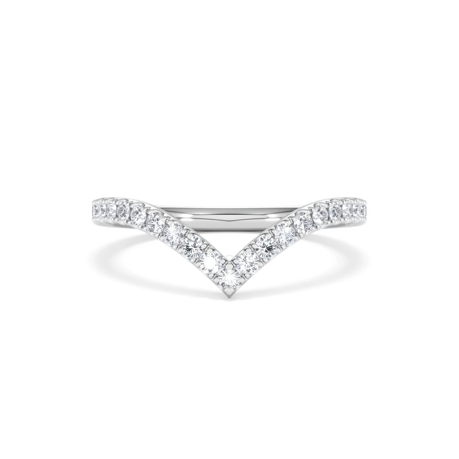 Vela 0.35ct Round Cut Lab Diamond Wishbone Wedding Ring in Platinum - Image 8
