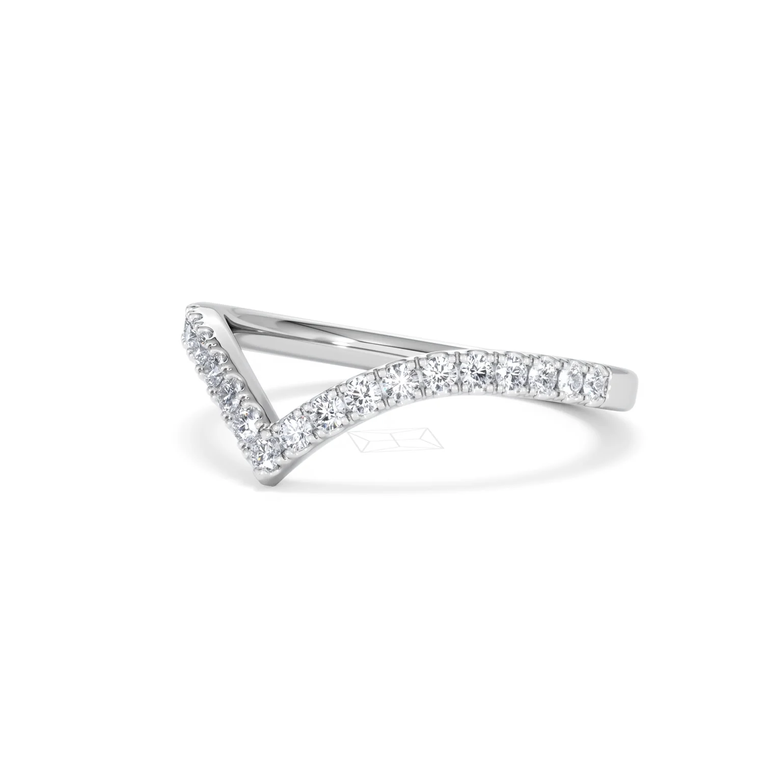 Vela 0.35ct Round Cut Lab Diamond Wishbone Wedding Ring in Platinum - Image 80