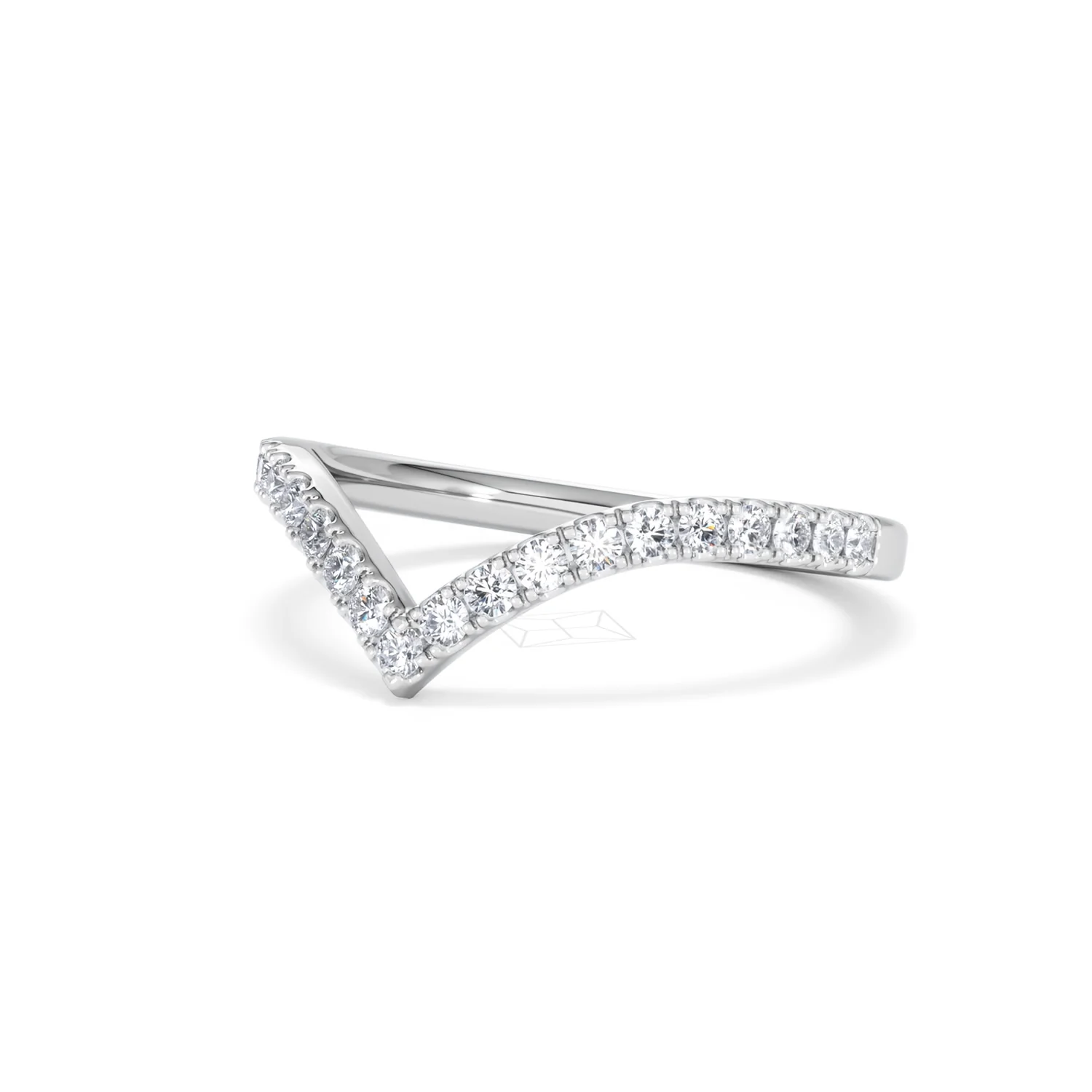 Vela 0.35ct Round Cut Lab Diamond Wishbone Wedding Ring in Platinum - Image 81