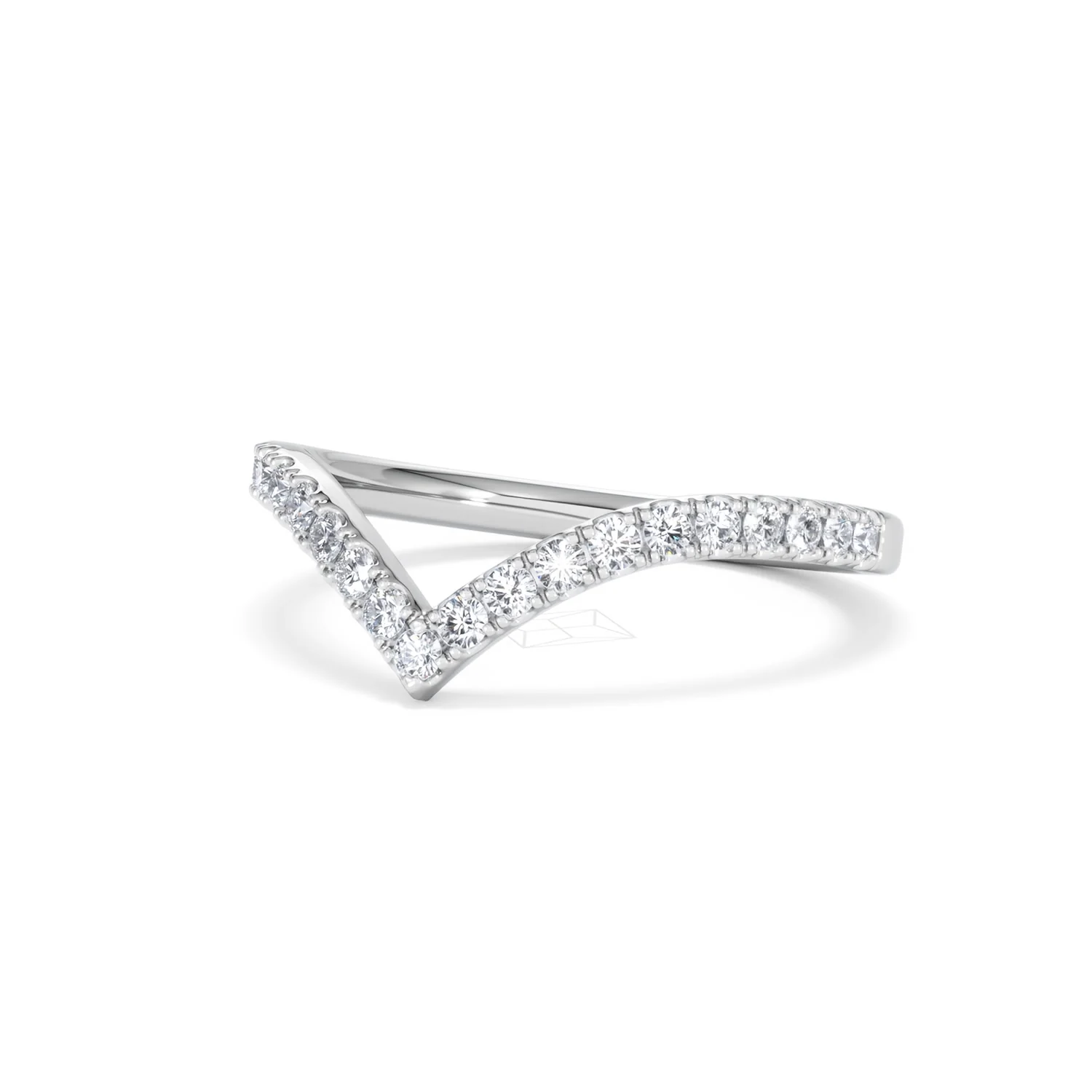 Vela 0.35ct Round Cut Lab Diamond Wishbone Wedding Ring in Platinum - Image 82