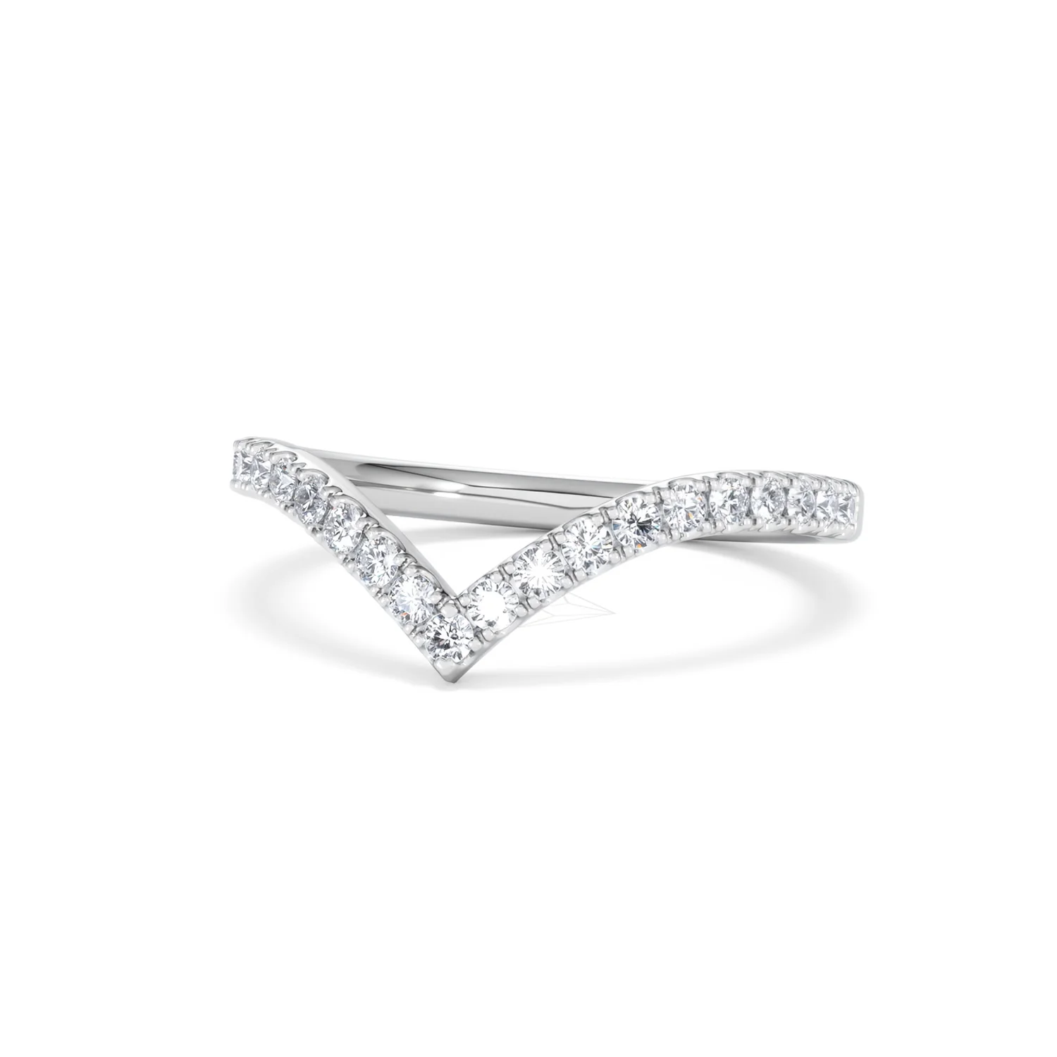 Vela 0.35ct Round Cut Lab Diamond Wishbone Wedding Ring in Platinum - Image 84