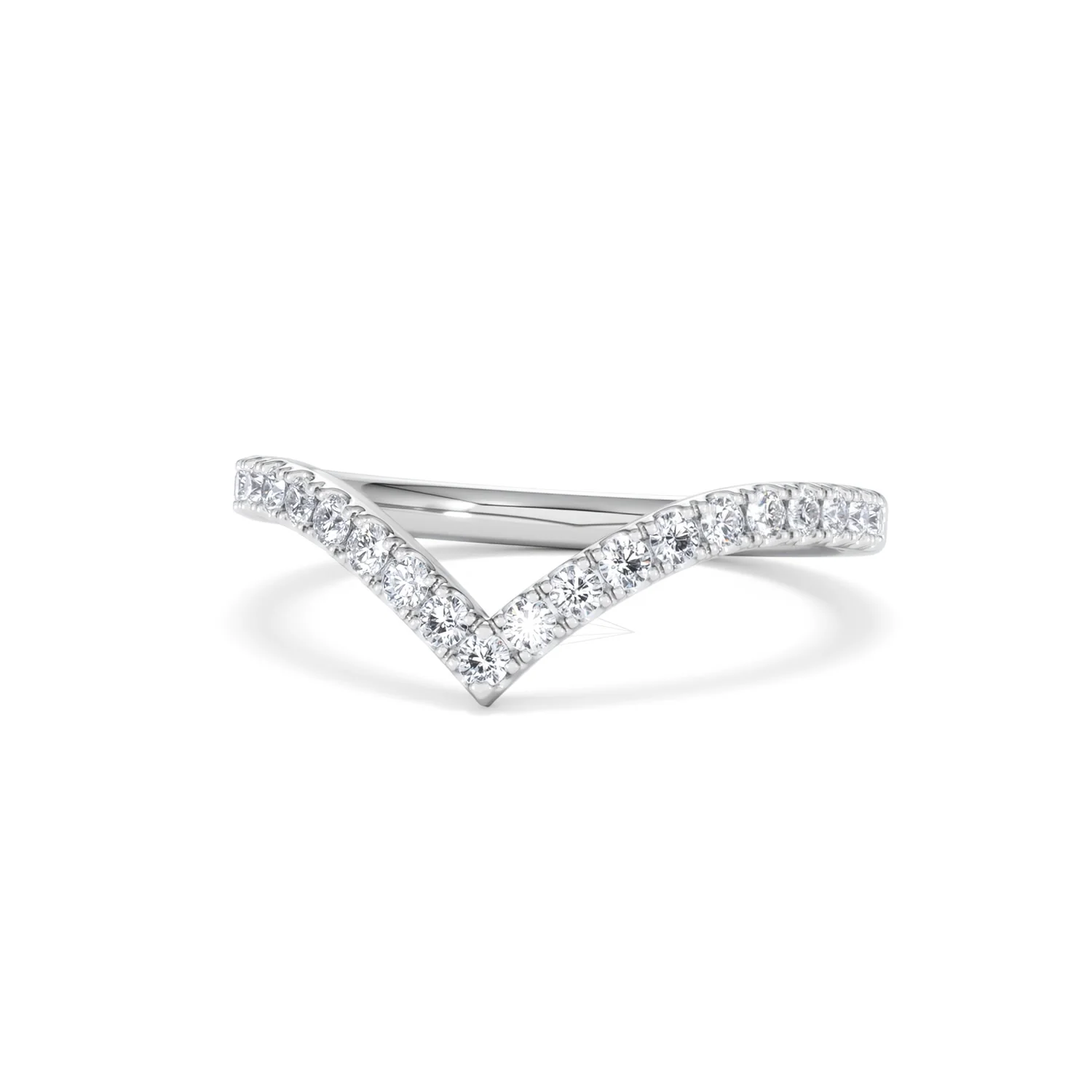 Vela 0.35ct Round Cut Lab Diamond Wishbone Wedding Ring in Platinum - Image 85
