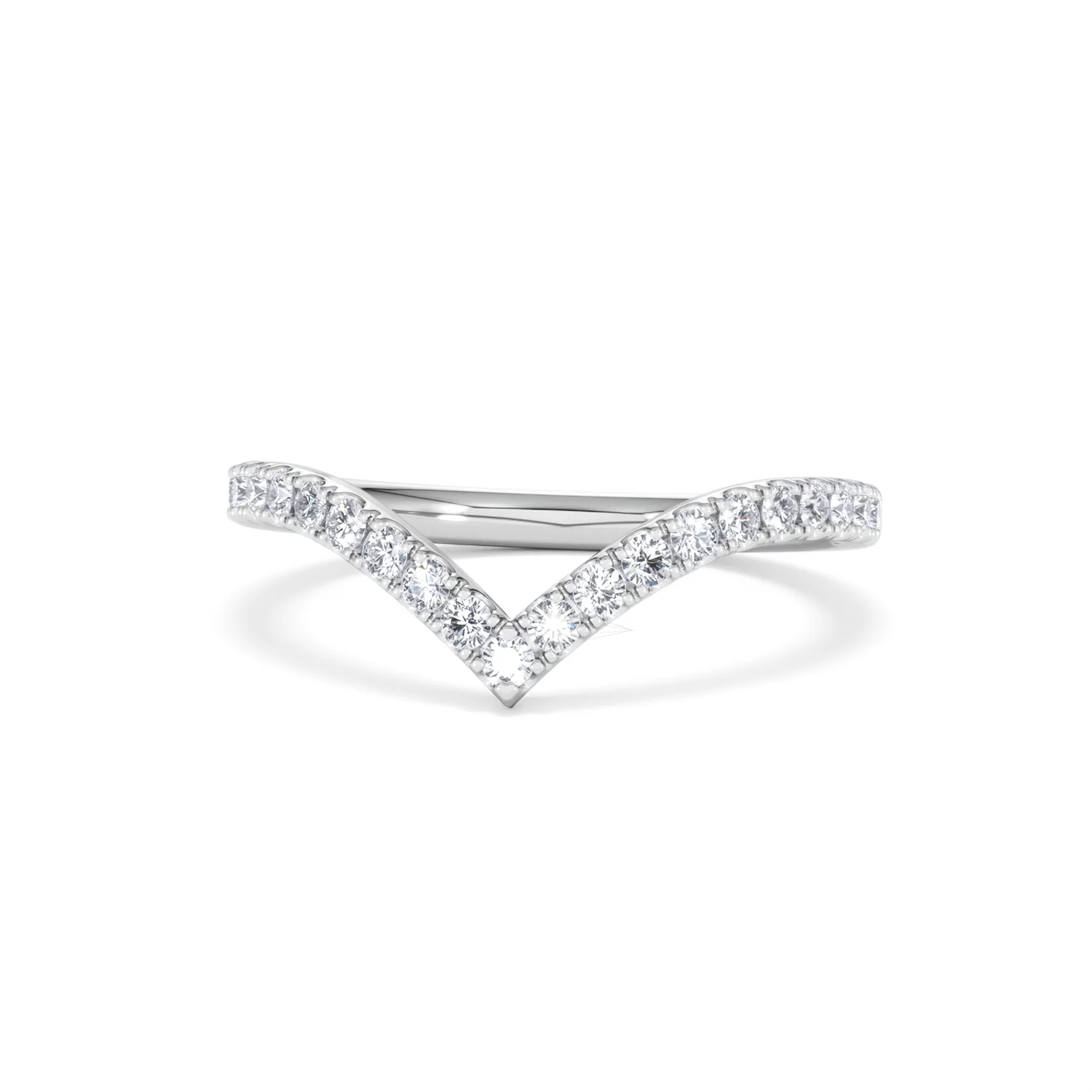 Vela 0.35ct Round Cut Lab Diamond Wishbone Wedding Ring in Platinum - Image 86