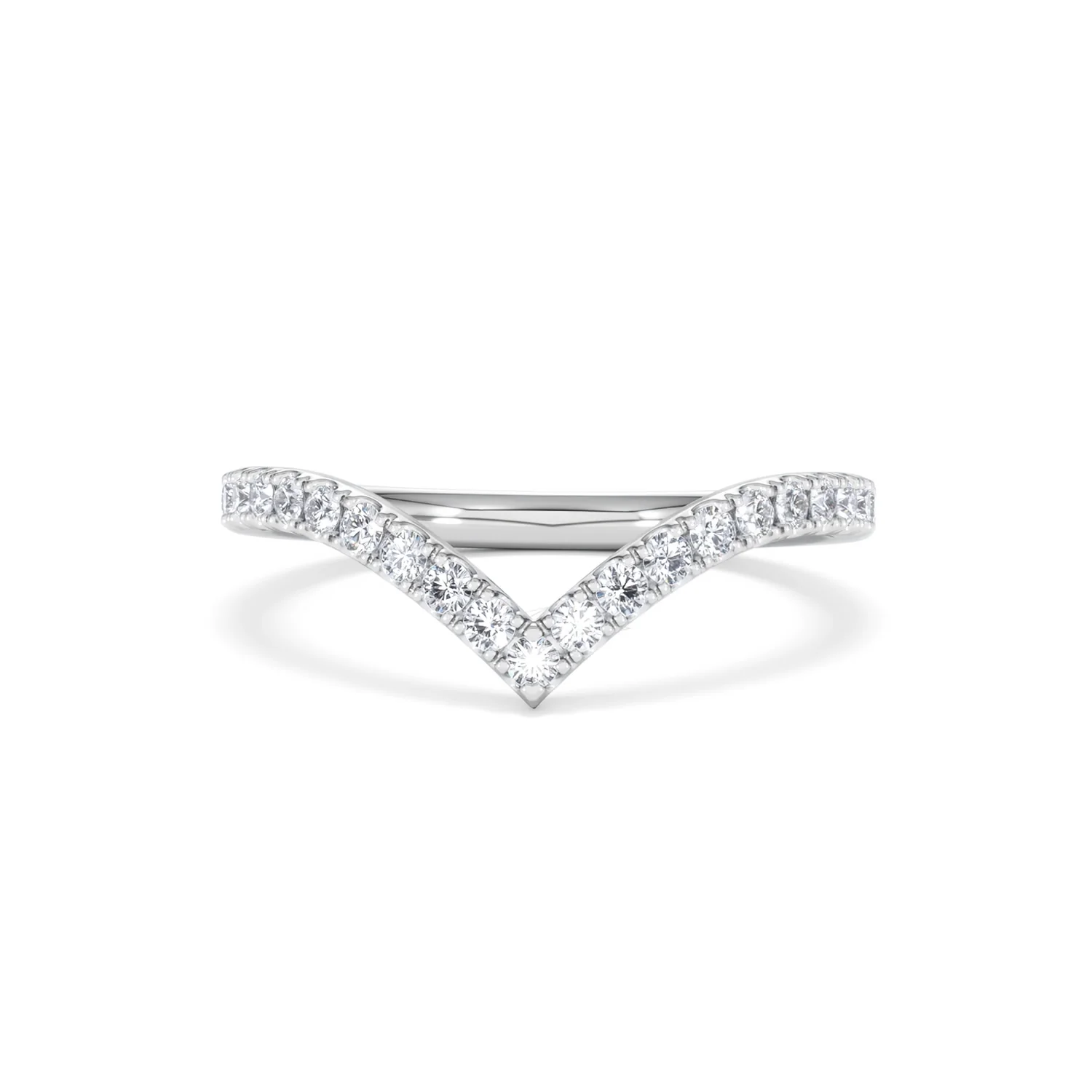Vela 0.35ct Round Cut Lab Diamond Wishbone Wedding Ring in Platinum - Image 87