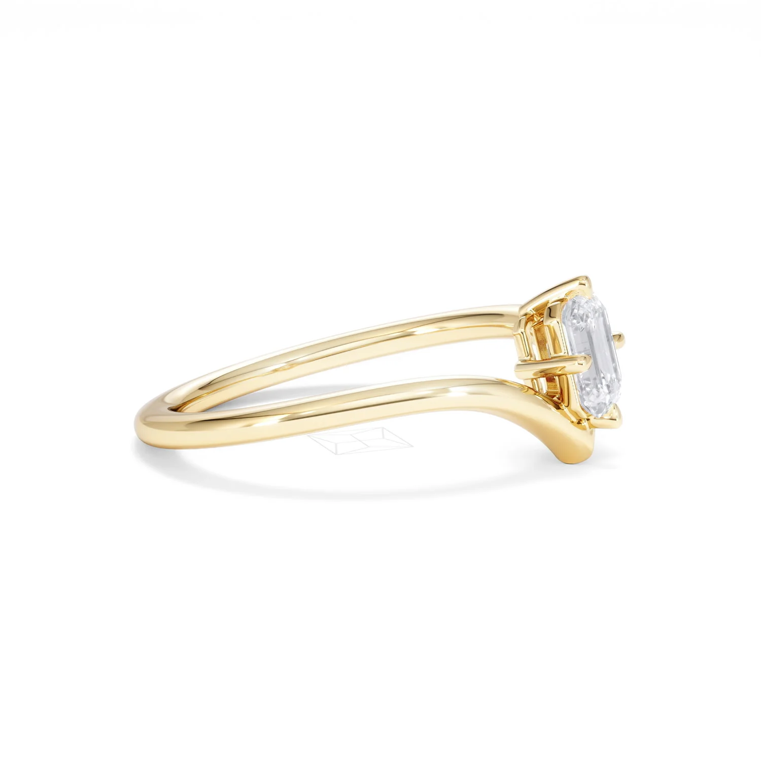 Vela 0.50ct Emerald Cut Lab Diamond Solitaire Engagement Ring in 18K Yellow Gold - Image 23