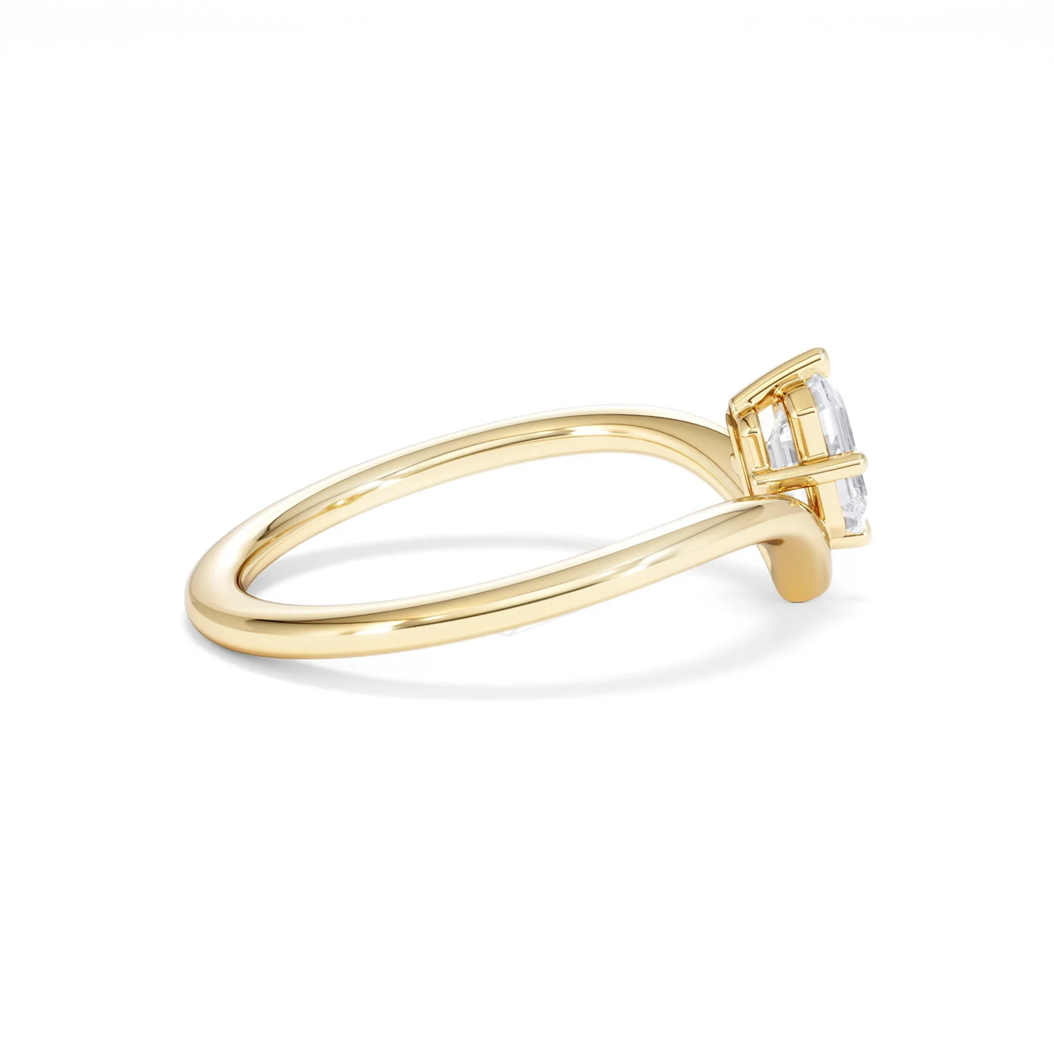 Vela 0.50ct Emerald Cut Lab Diamond Solitaire Engagement Ring in 18K Yellow Gold - Image 30