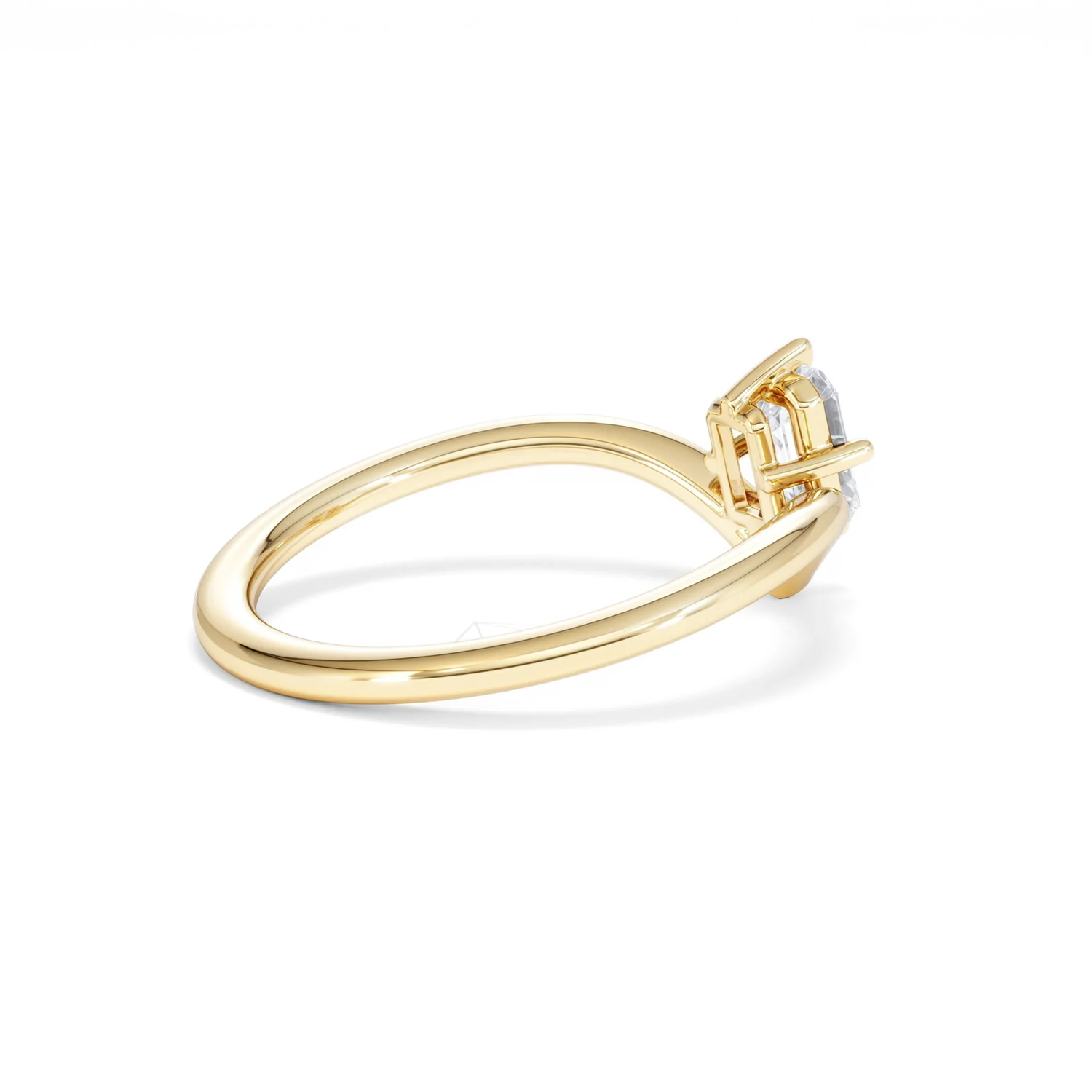 Vela 0.50ct Emerald Cut Lab Diamond Solitaire Engagement Ring in 18K Yellow Gold - Image 35