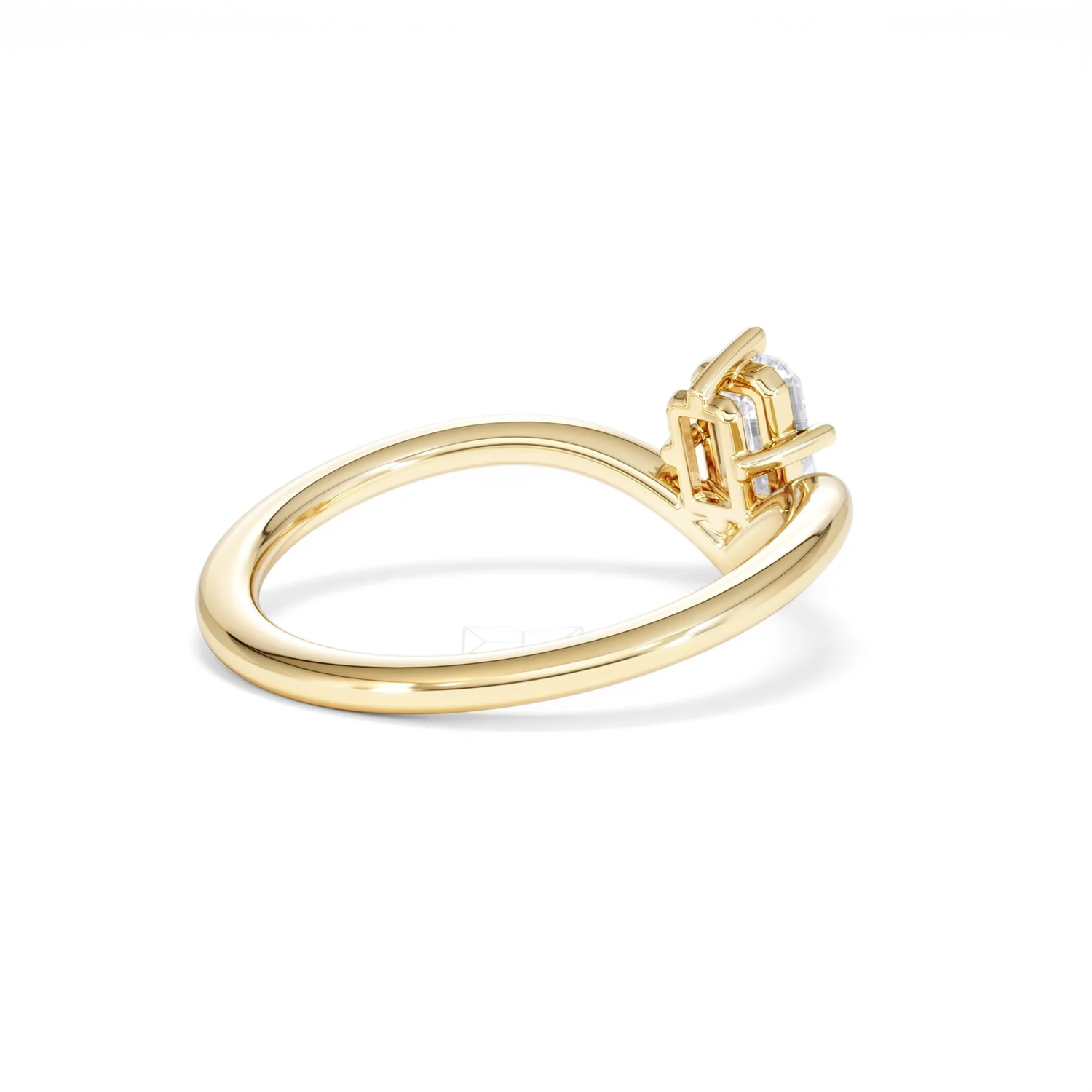 Vela 0.50ct Emerald Cut Lab Diamond Solitaire Engagement Ring in 18K Yellow Gold - Image 38