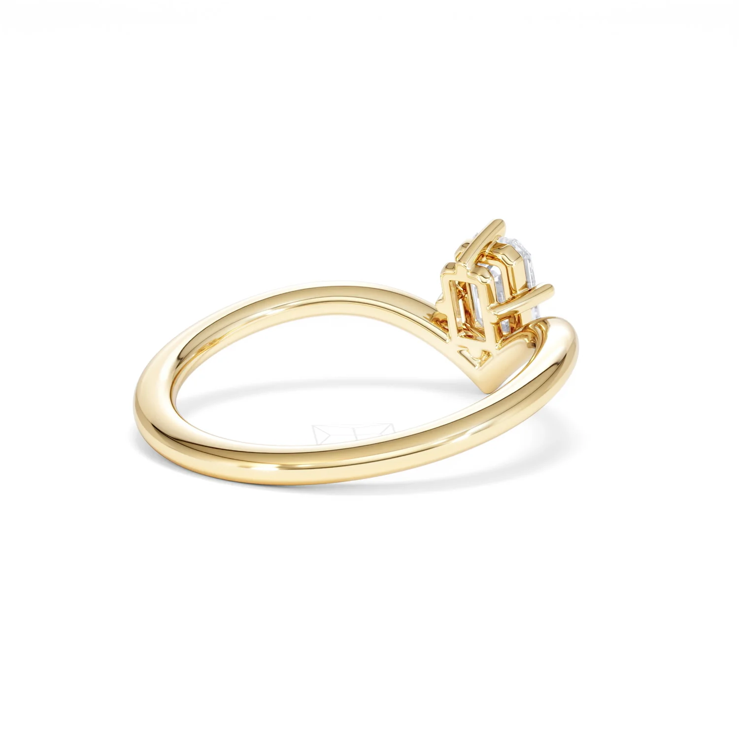 Vela 0.50ct Emerald Cut Lab Diamond Solitaire Engagement Ring in 18K Yellow Gold - Image 39