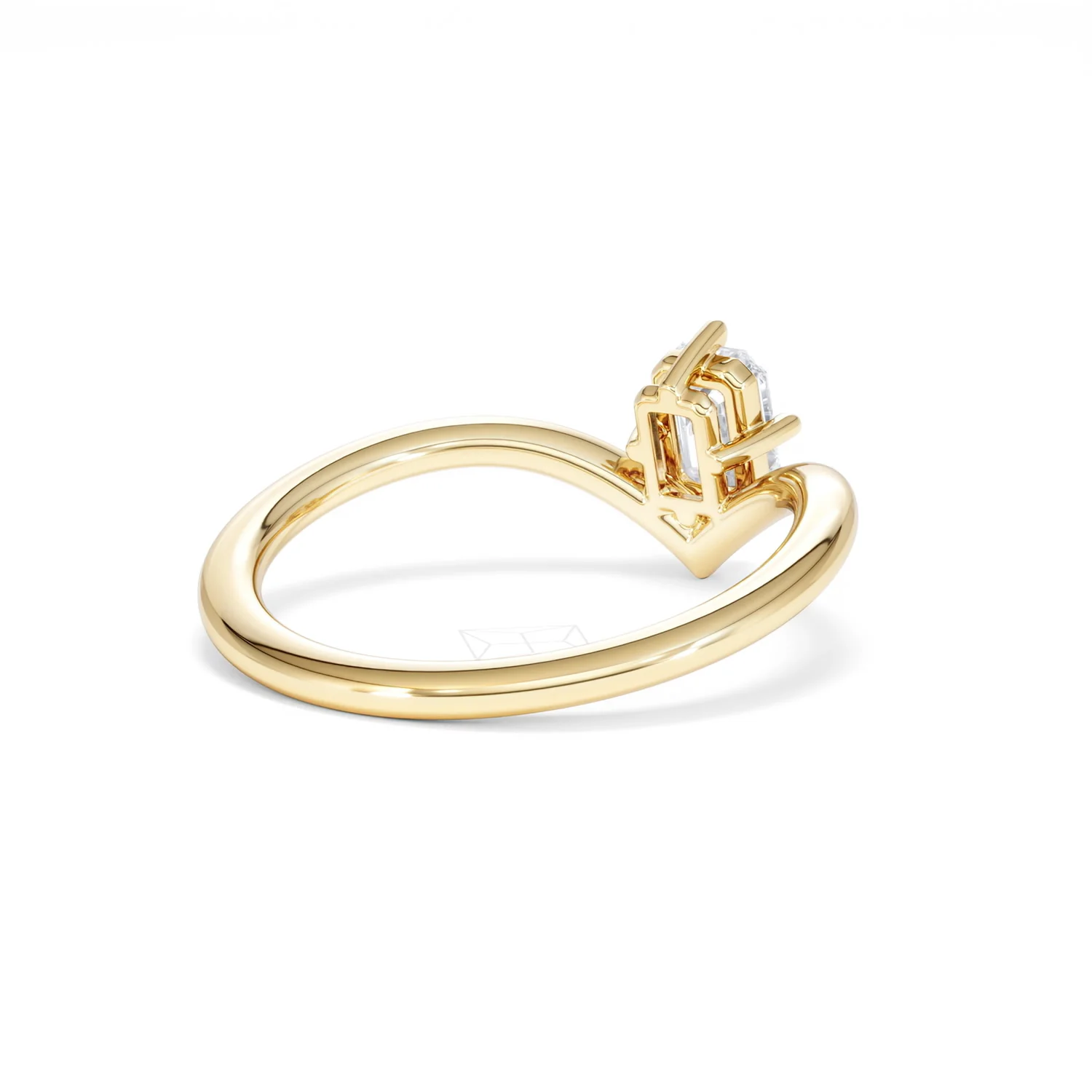 Vela 0.50ct Emerald Cut Lab Diamond Solitaire Engagement Ring in 18K Yellow Gold - Image 40