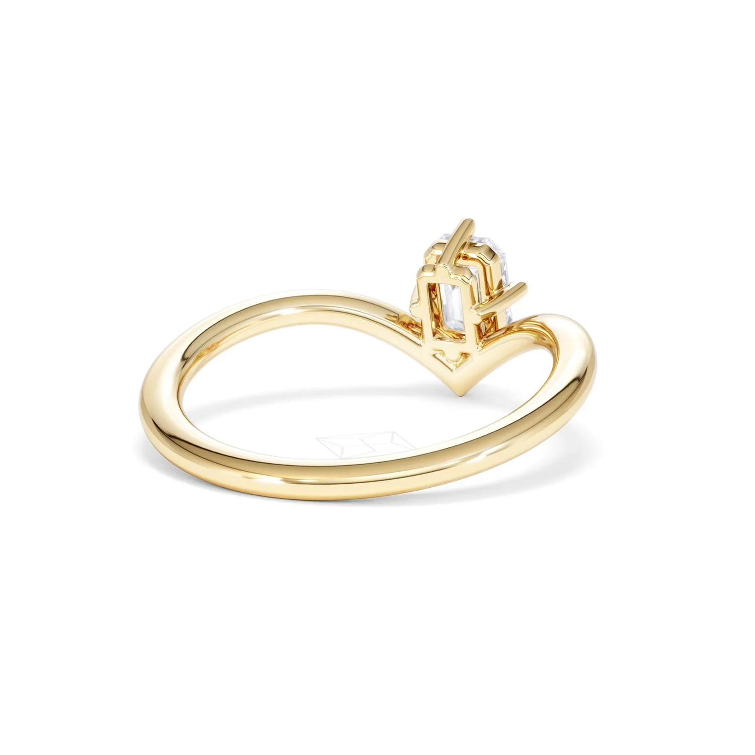 Vela 0.50ct Emerald Cut Lab Diamond Solitaire Engagement Ring in 18K Yellow Gold - Image 42