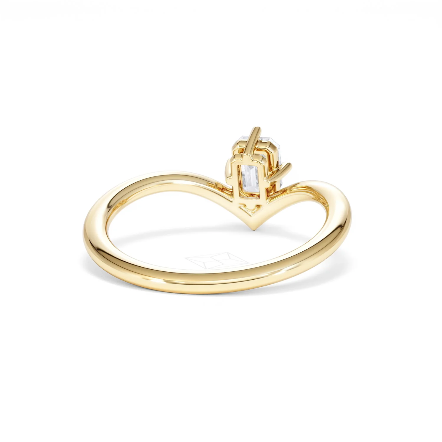 Vela 0.50ct Emerald Cut Lab Diamond Solitaire Engagement Ring in 18K Yellow Gold - Image 44