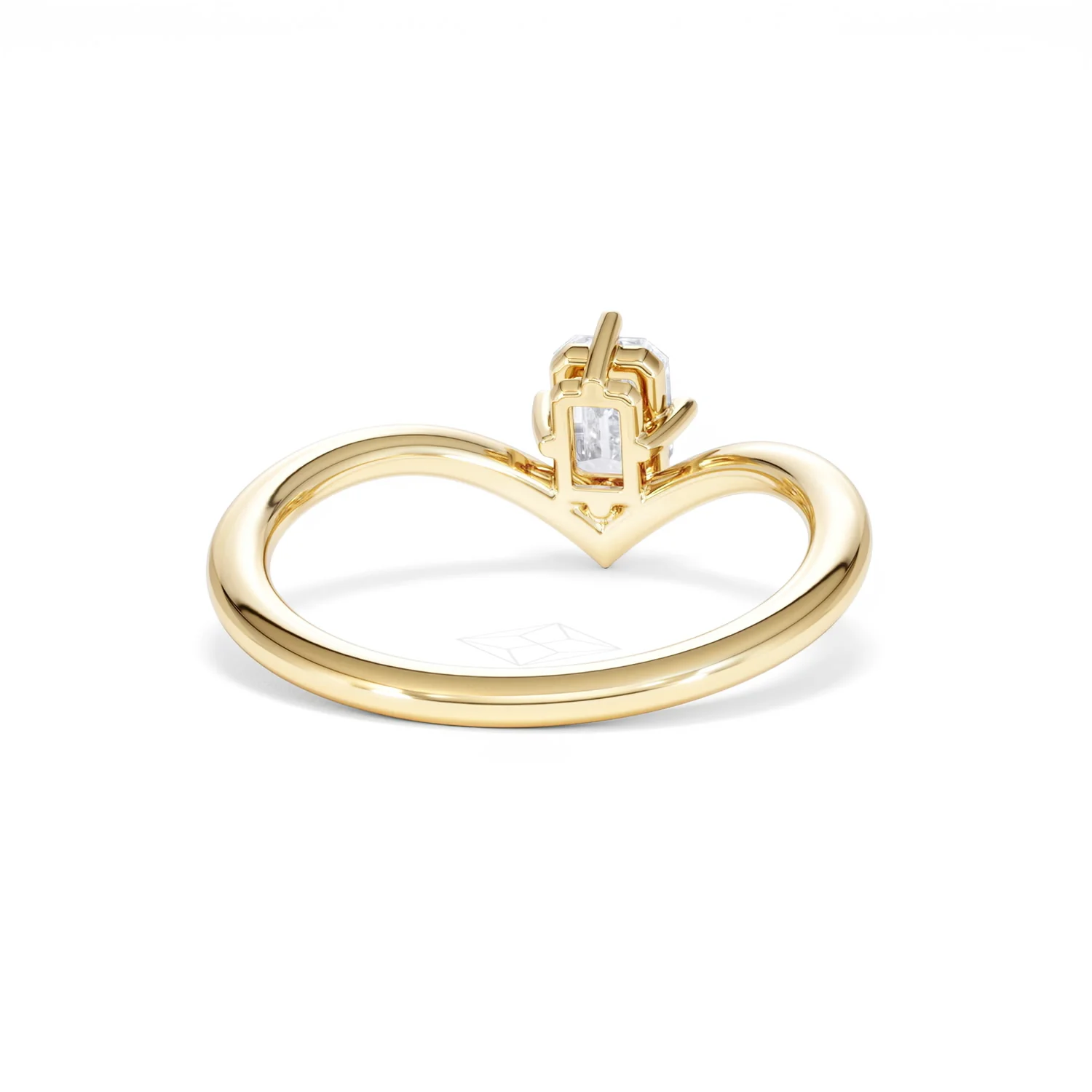 Vela 0.50ct Emerald Cut Lab Diamond Solitaire Engagement Ring in 18K Yellow Gold - Image 45