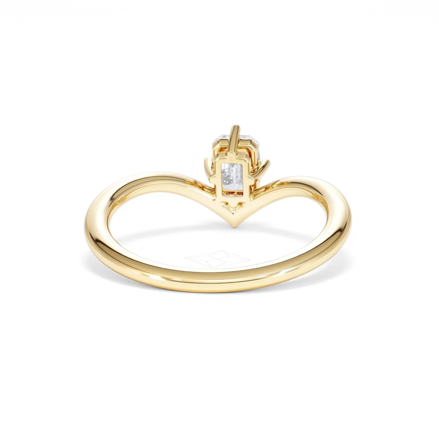 Vela 0.50ct Emerald Cut Lab Diamond Solitaire Engagement Ring in 18K Yellow Gold - Image 46