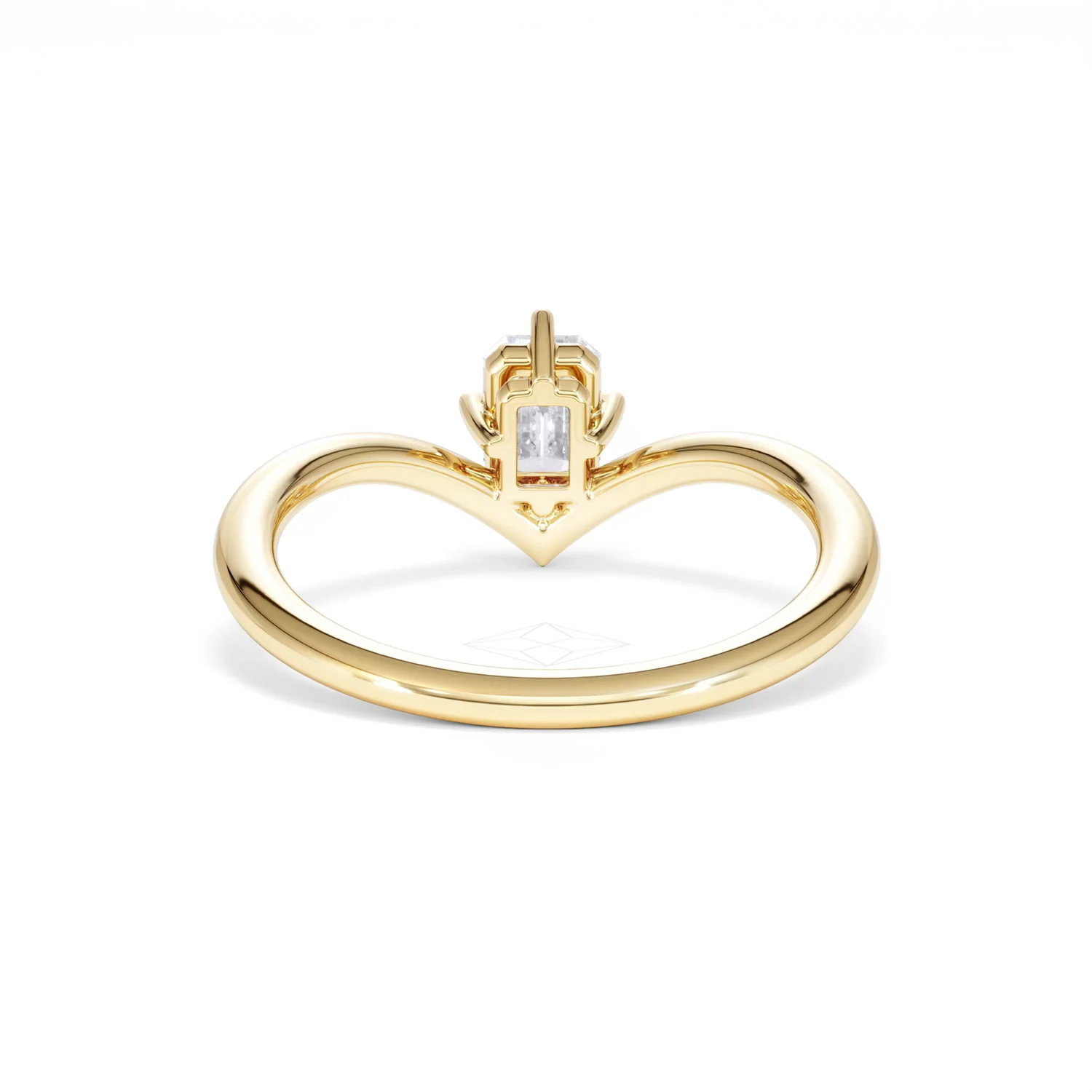 Vela 0.50ct Emerald Cut Lab Diamond Solitaire Engagement Ring in 18K Yellow Gold - Image 48