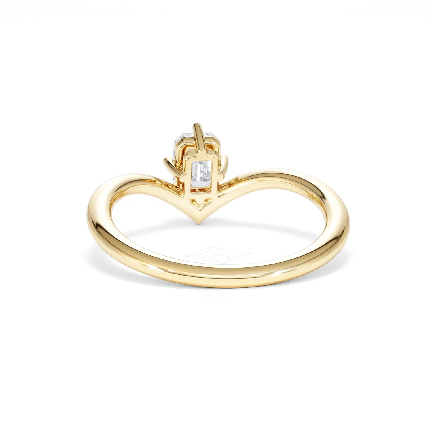 Vela 0.50ct Emerald Cut Lab Diamond Solitaire Engagement Ring in 18K Yellow Gold - Image 50