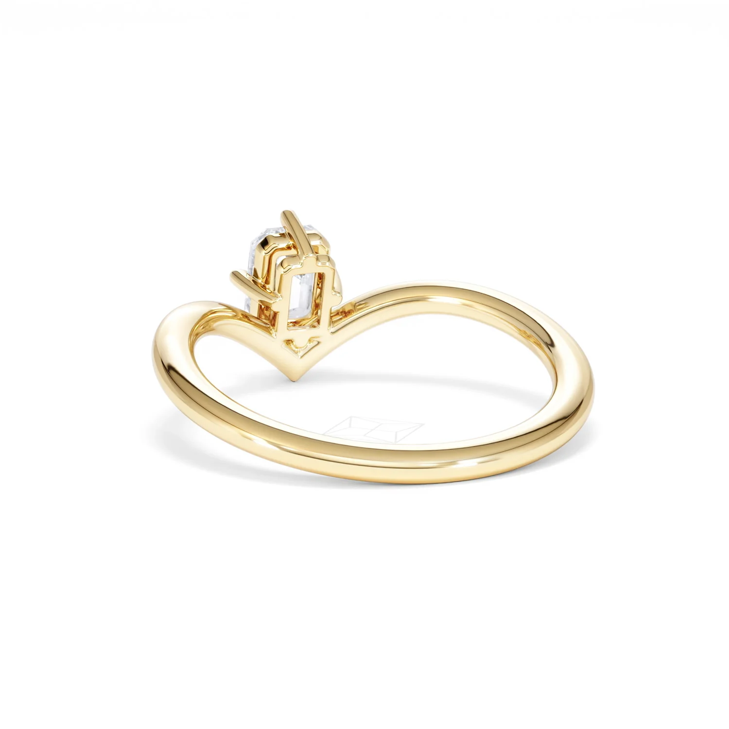 Vela 0.50ct Emerald Cut Lab Diamond Solitaire Engagement Ring in 18K Yellow Gold - Image 53