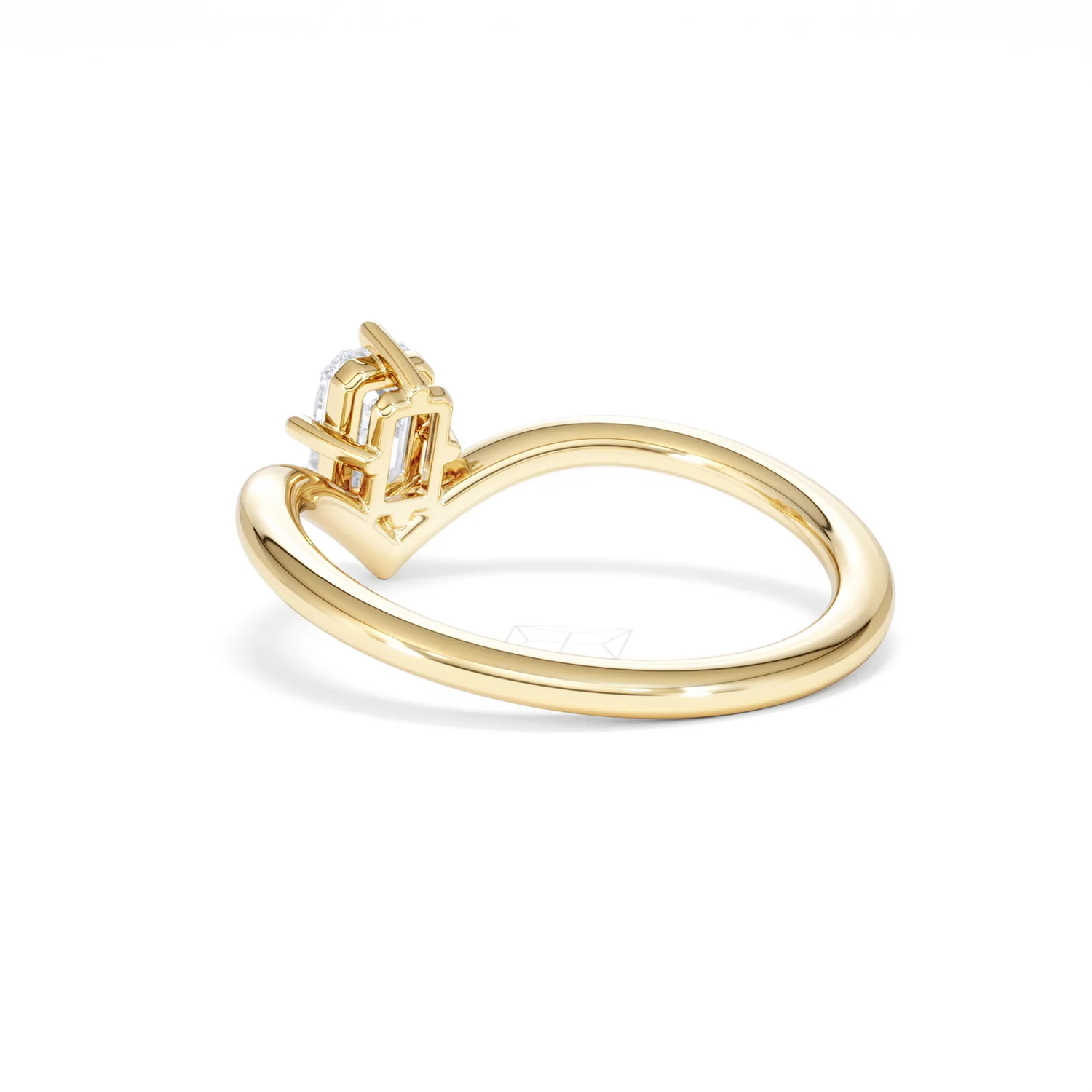 Vela 0.50ct Emerald Cut Lab Diamond Solitaire Engagement Ring in 18K Yellow Gold - Image 56