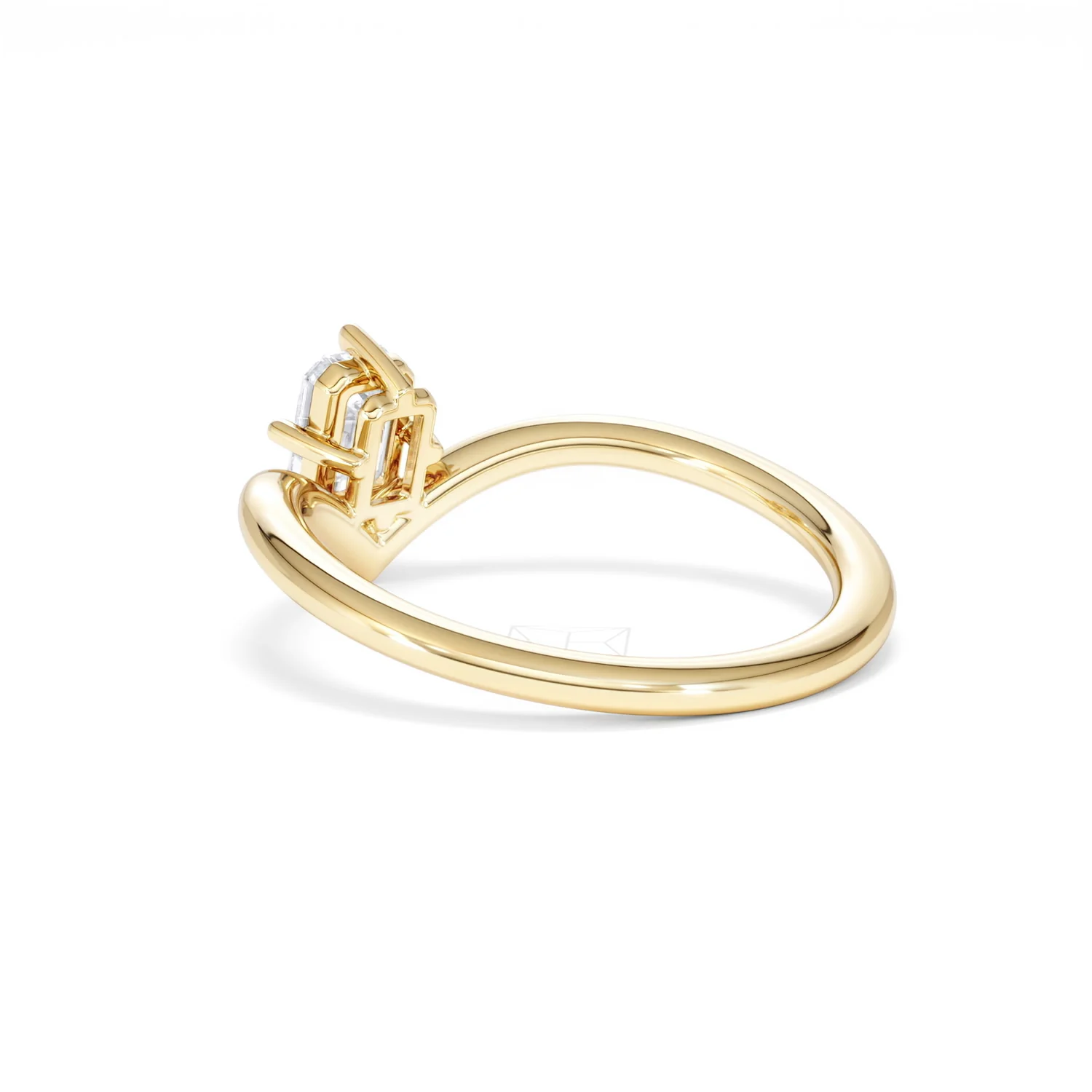 Vela 0.50ct Emerald Cut Lab Diamond Solitaire Engagement Ring in 18K Yellow Gold - Image 57