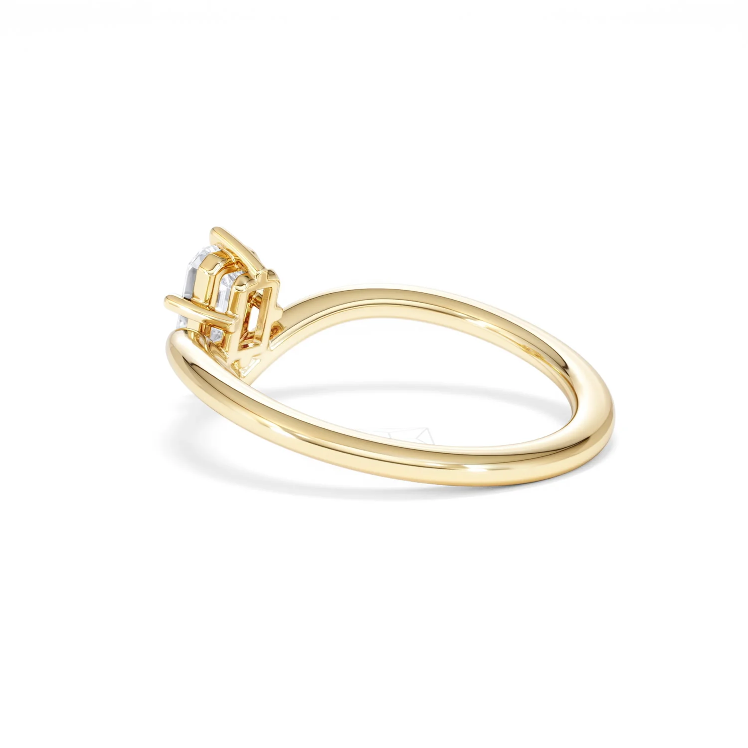 Vela 0.50ct Emerald Cut Lab Diamond Solitaire Engagement Ring in 18K Yellow Gold - Image 59
