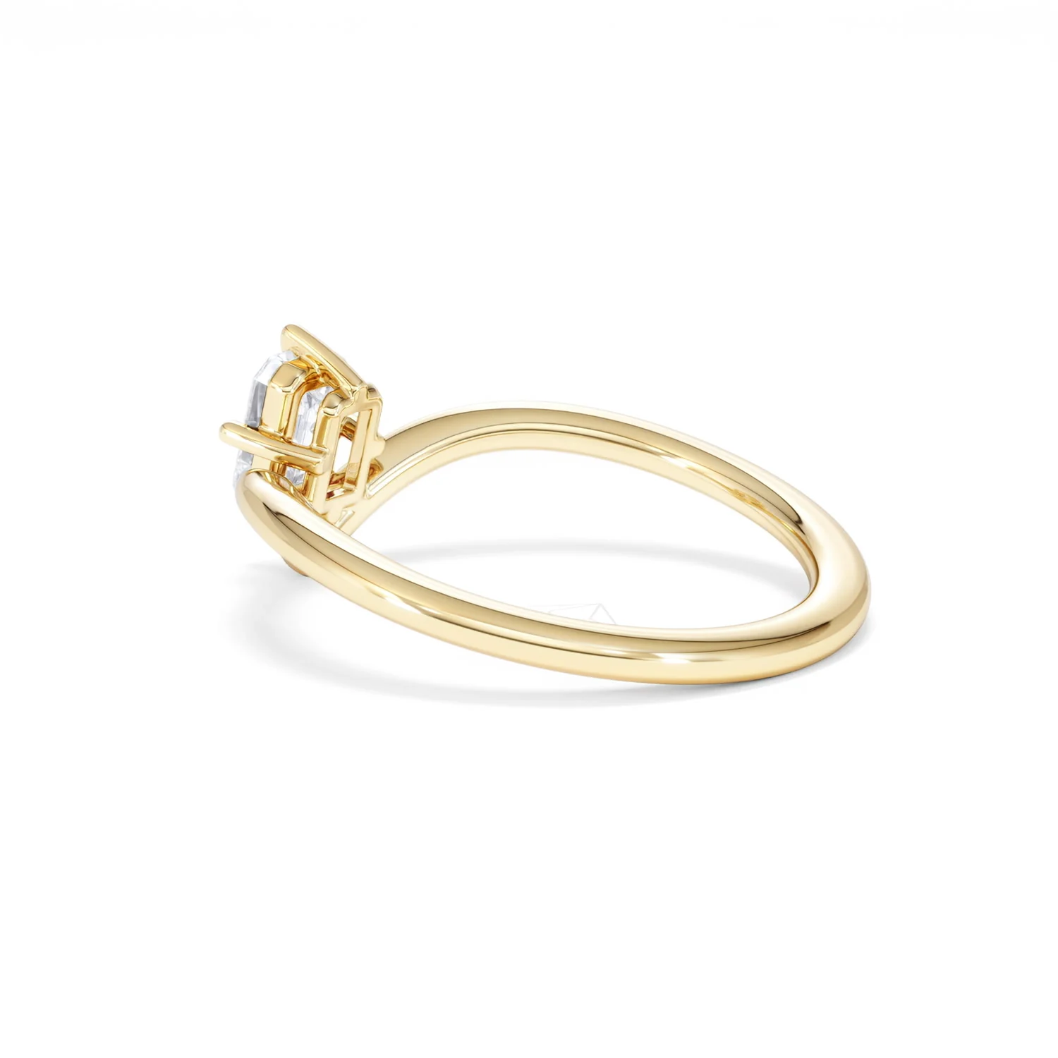 Vela 0.50ct Emerald Cut Lab Diamond Solitaire Engagement Ring in 18K Yellow Gold - Image 60